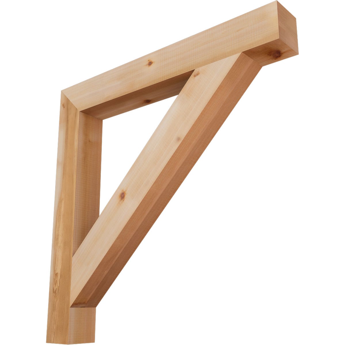 Ekena Millwork BKT04X32X32TRA05SWR Traditional block smooth 3-1/2-in x 32-in x 32-in Western red cedar Brown Wood Standard bracket