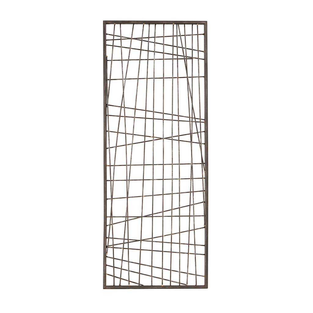 Industrial Black and Gold Metal Abstract Wall Sculpture