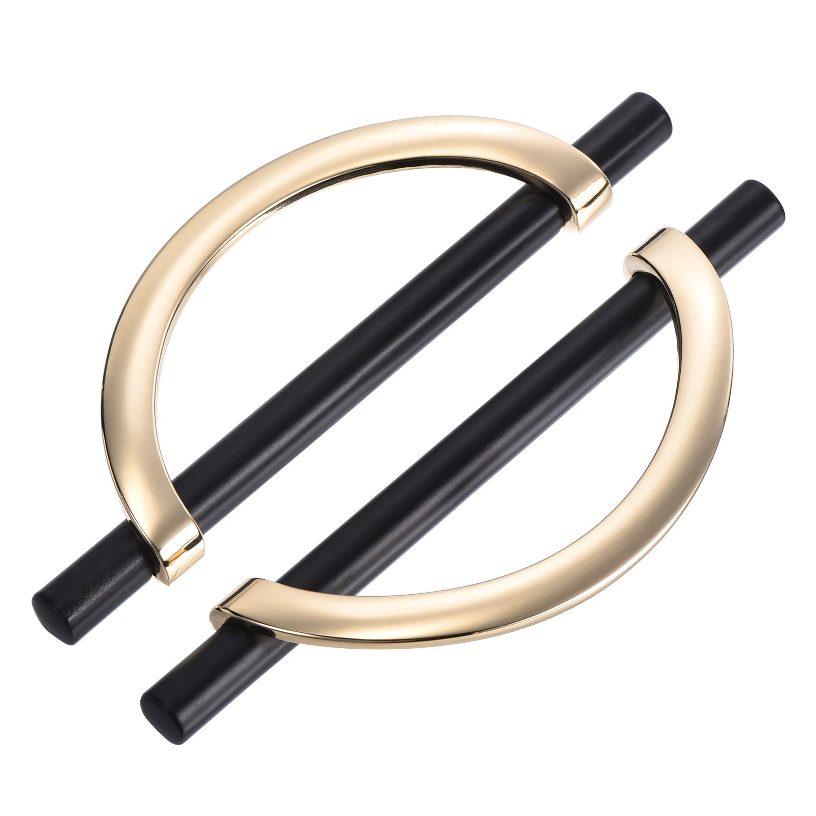 Unique Bargains - 10pcs Half Moon Cabinet Pulls Black Kitchen Cabinet Handles 5 Inch 128mm Hole C...