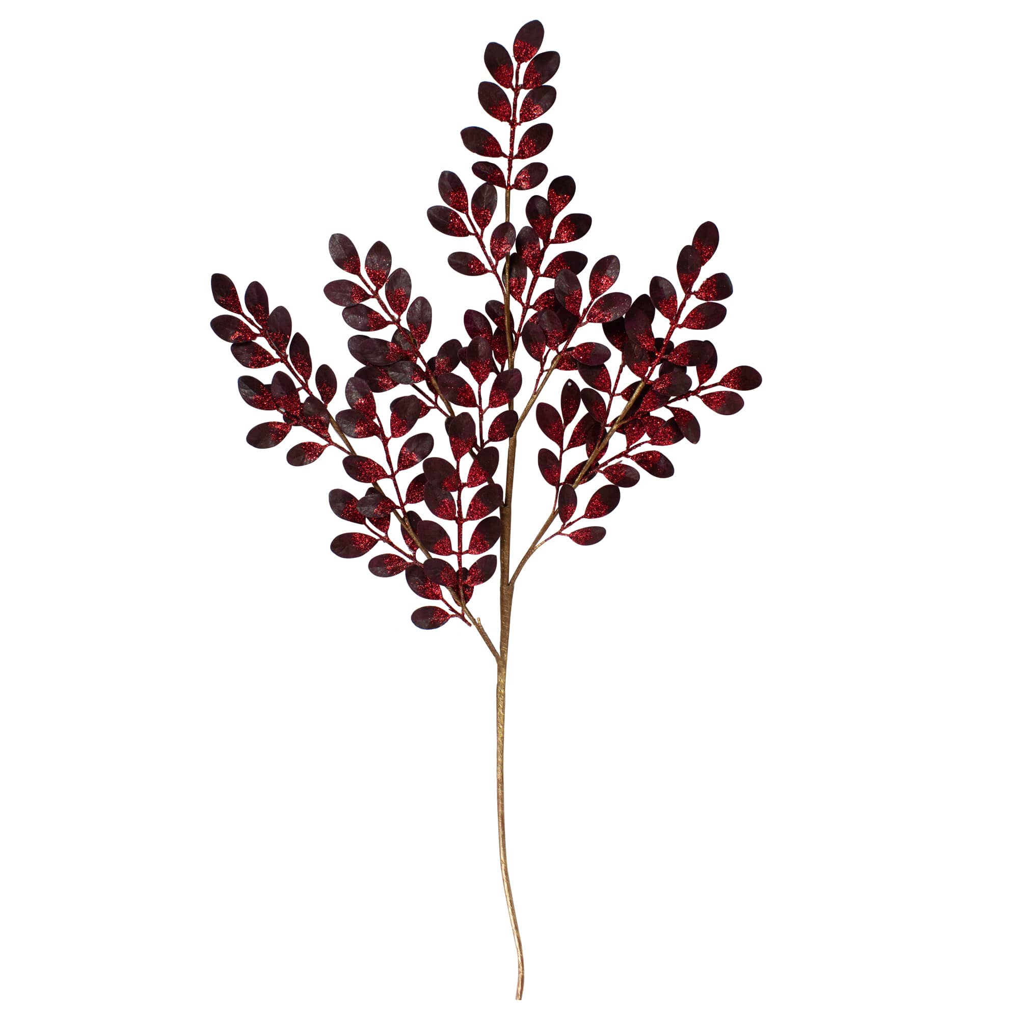 Northlight Glittered Leaves Artificial Christmas Spray - 37 inch - Red