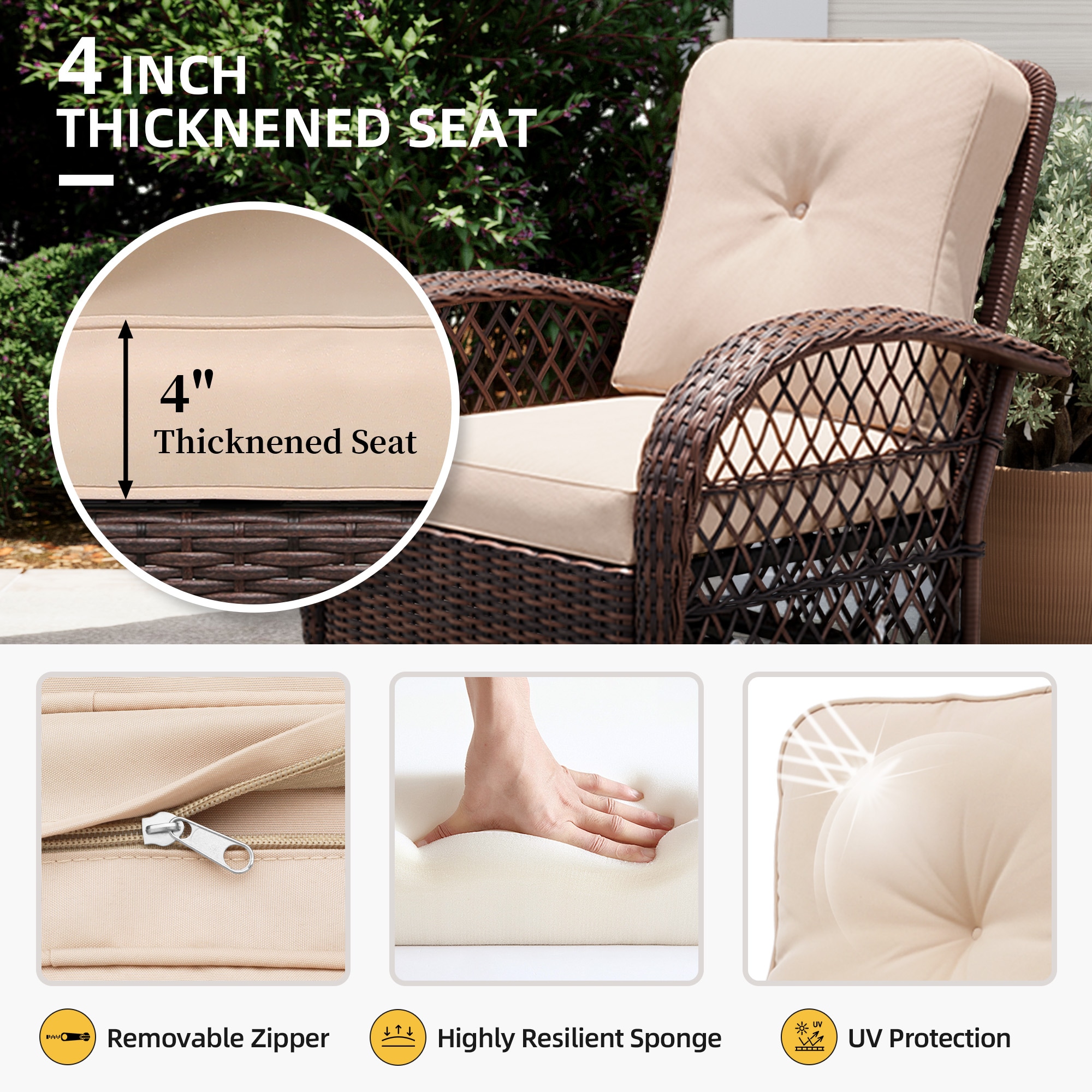 UPHA Y11BE-BEIGE Patio-Chairs - View #3