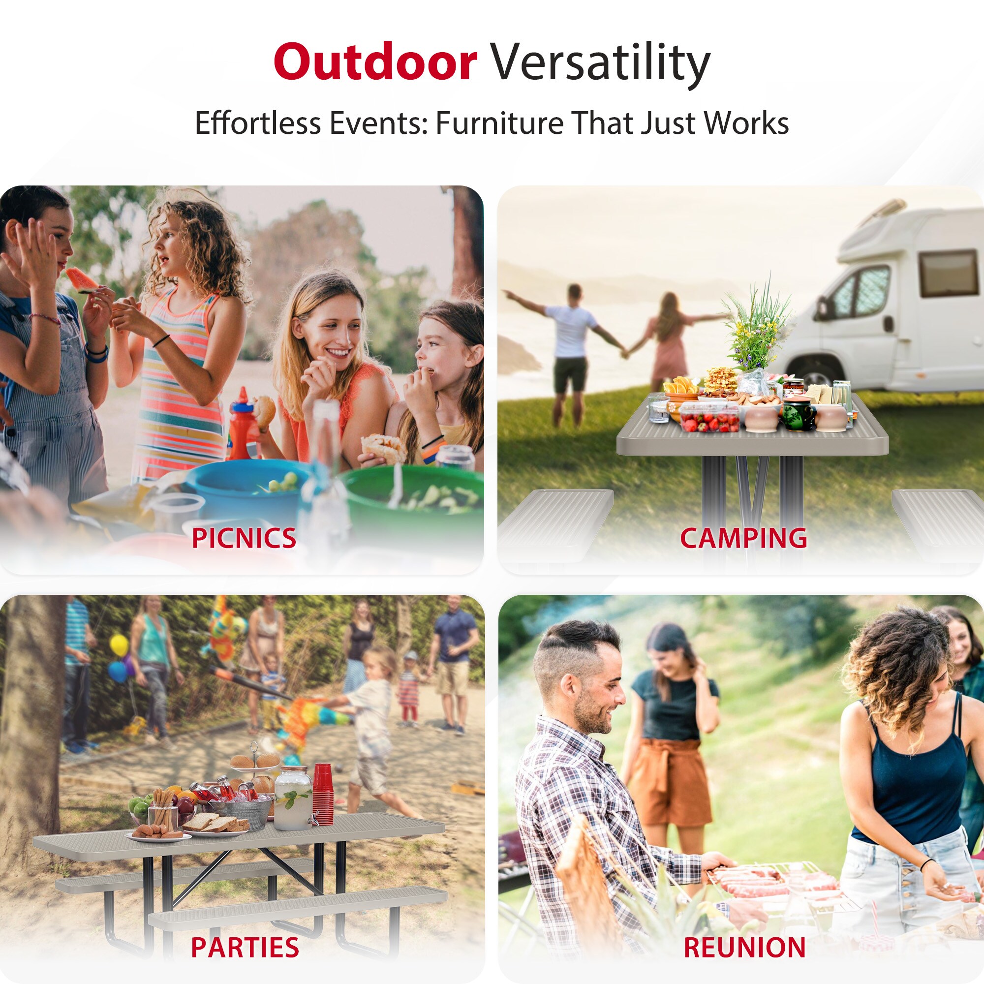 LeisureCraft T8XPP-ADA-BEIGE Picnic-Tables - View #7