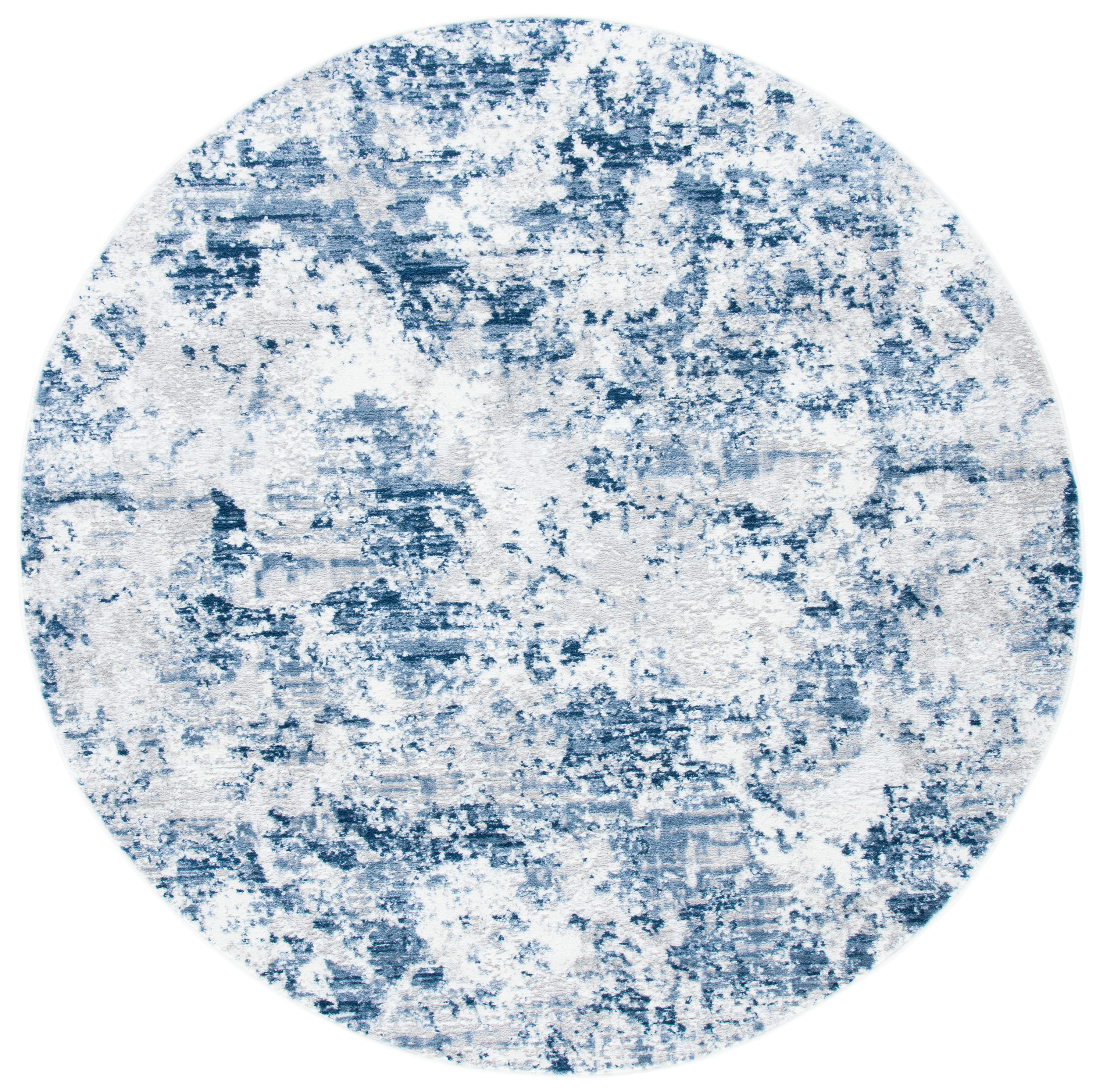 Safavieh ALA705N-7R Amelia Marche 7 x 7 (ft) Loomed Synthetic Navy/Gray Round Indoor Abstract Area rug