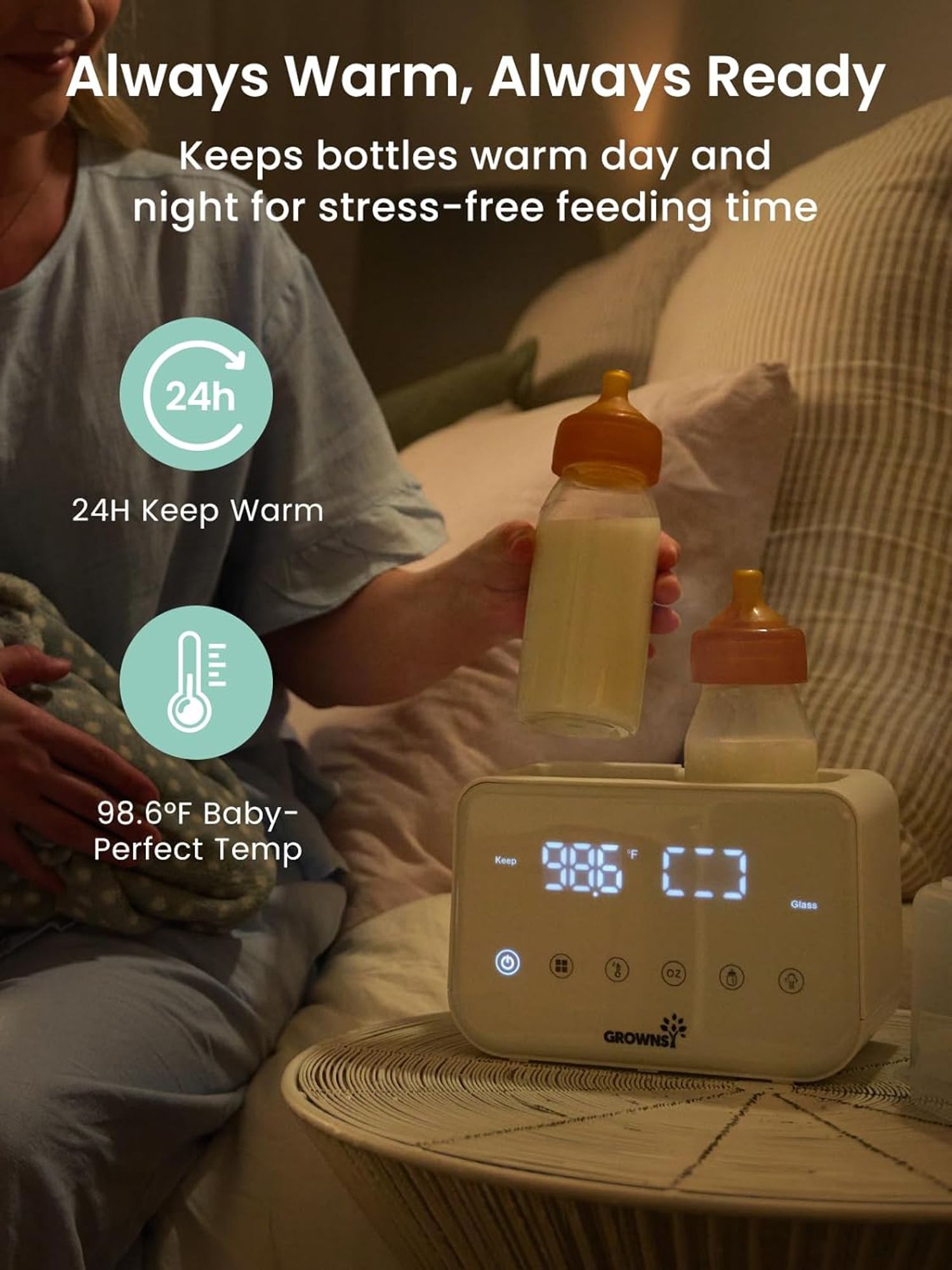 GROWNSY W3-1WHITE-LOWE Baby-Food-Makers-Bottle-Warmers - View #7