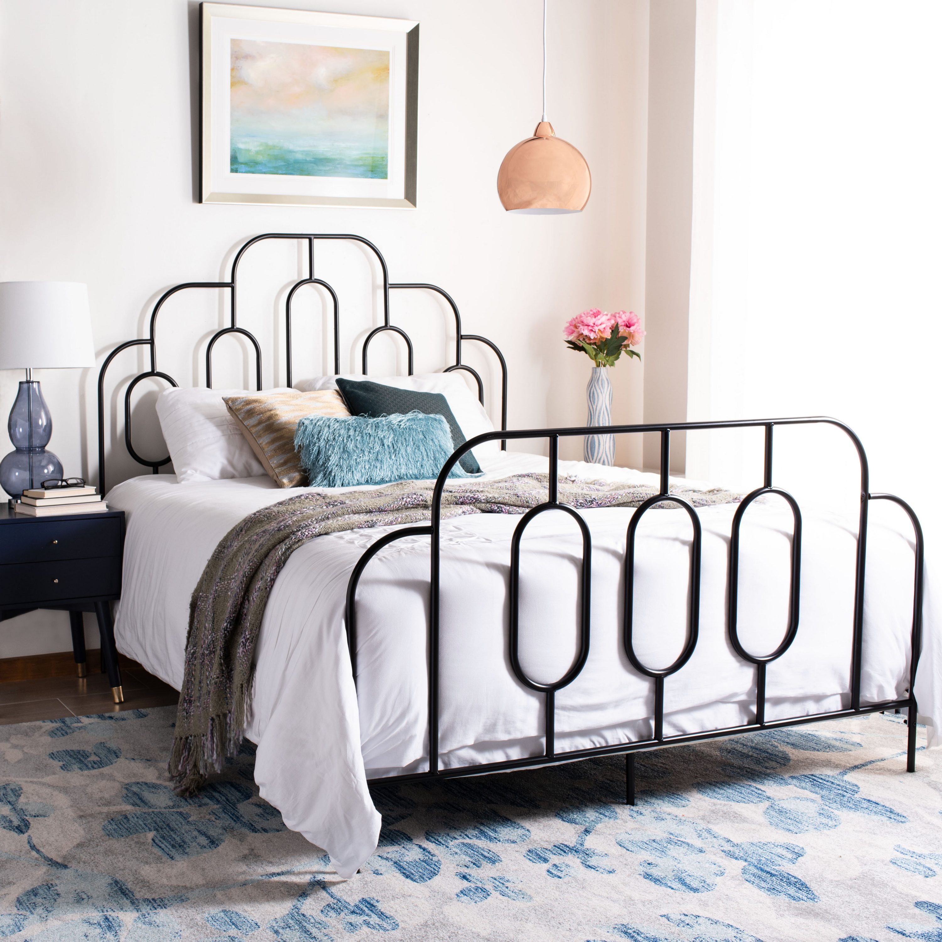 Safavieh Paloma Black Full Metal Bed Frame At Lowes.com