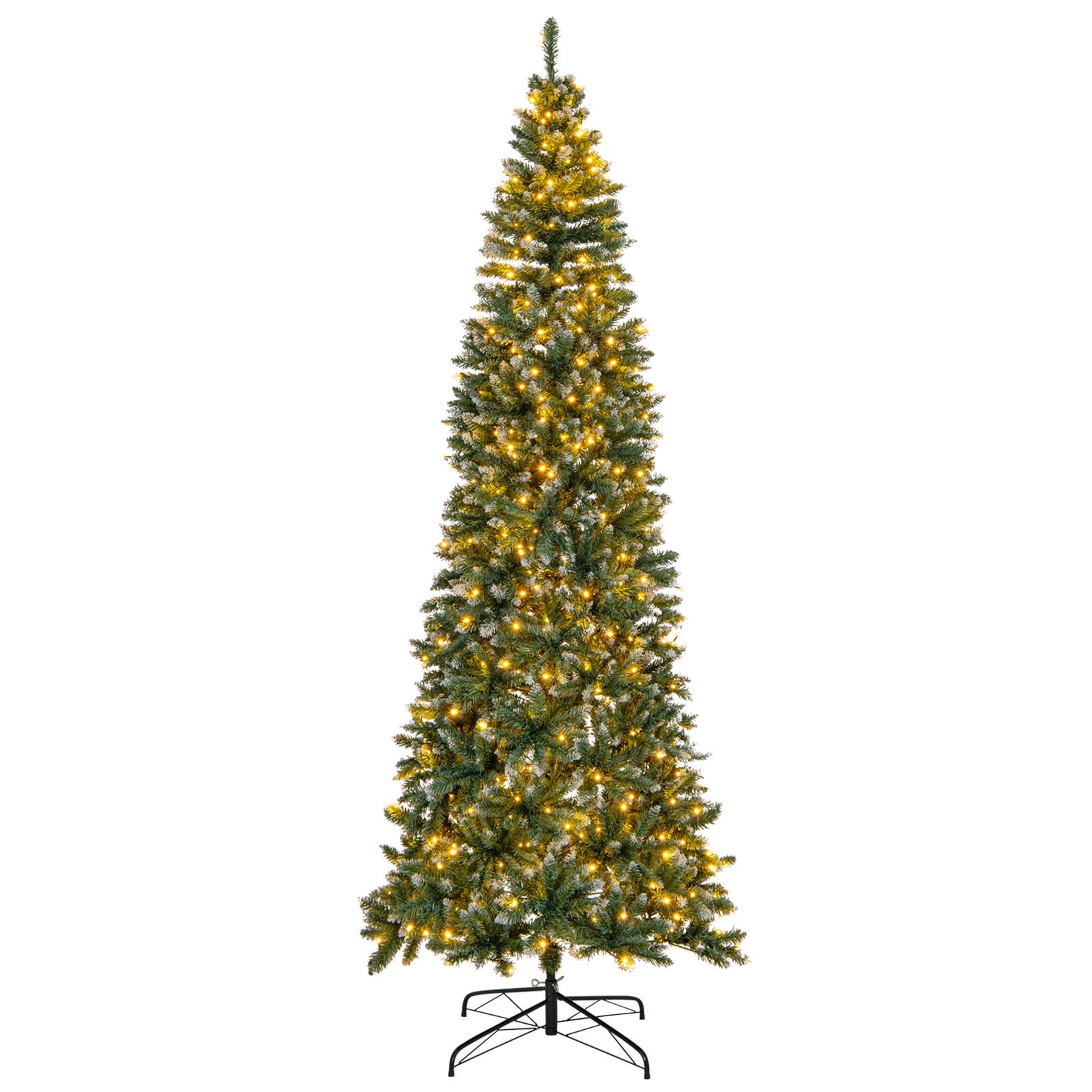 WELLFOR CM-HWY-23719 9-Feet Pre-lit Pencil Artificial Christmas Tree with White LED Lights