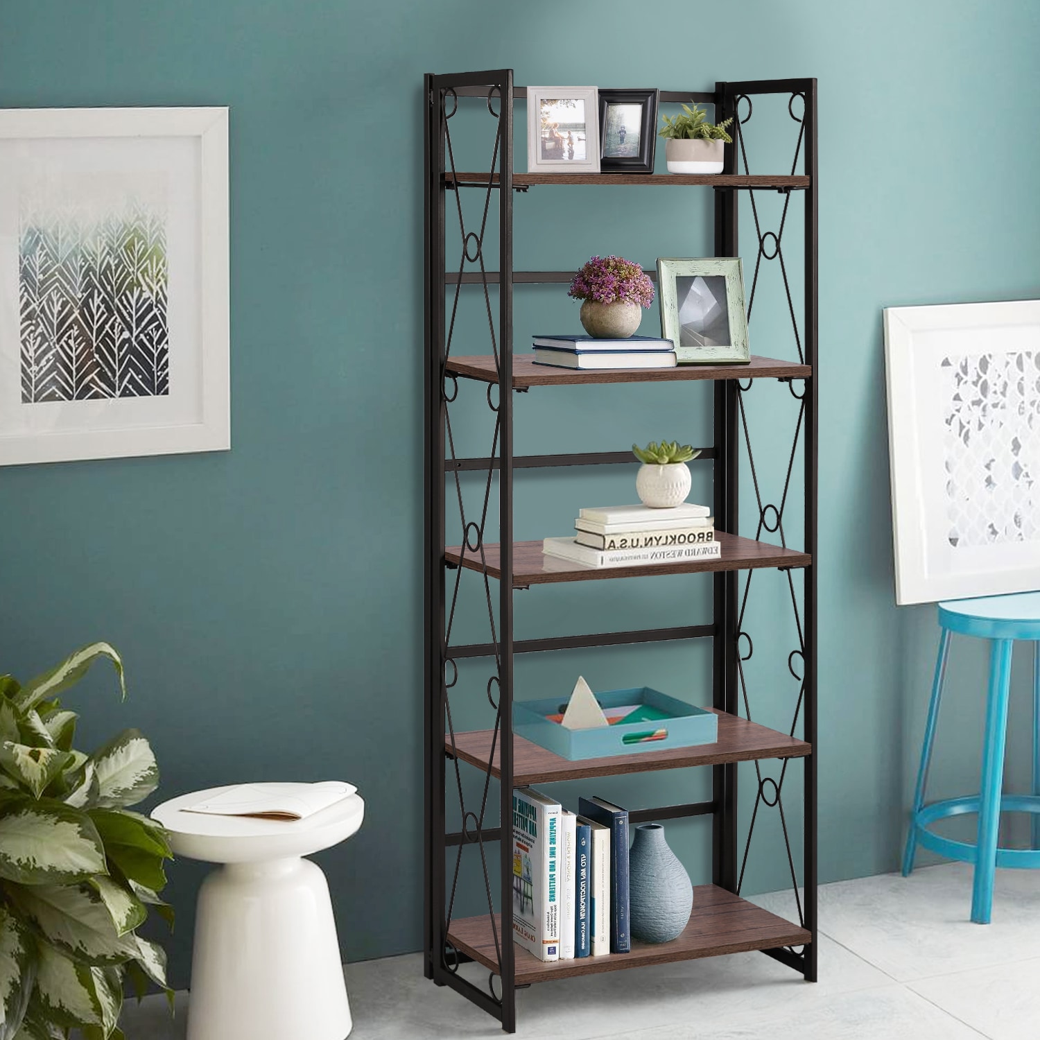 Vecelo LOE-XJM-B01-BRN bookcases - View #6