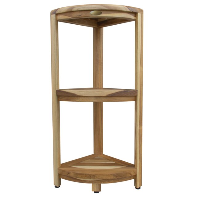 Compact Teak 3 tier Corner Shower Outdoor Bench in Natural Finish Compact Teak 3 tier Corner Shower Outdoor Bench in Natural Finish