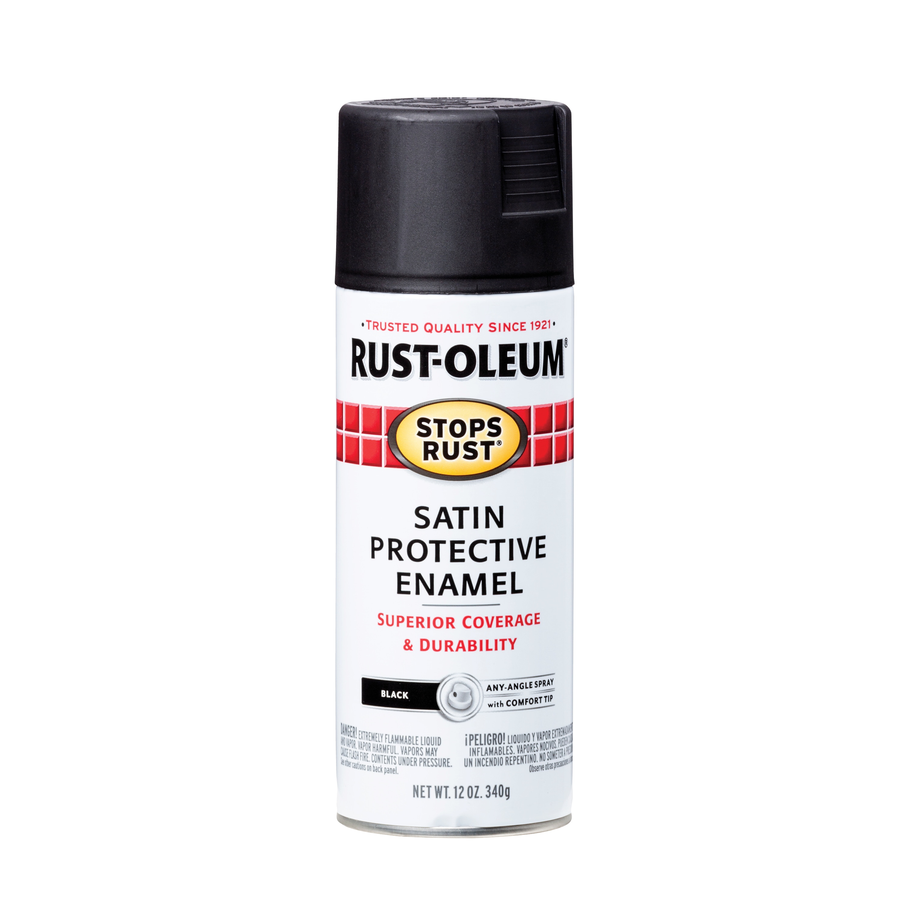 Rust-Oleum - Enamel Spray Paint: Canyon Black, Satin, 12 oz