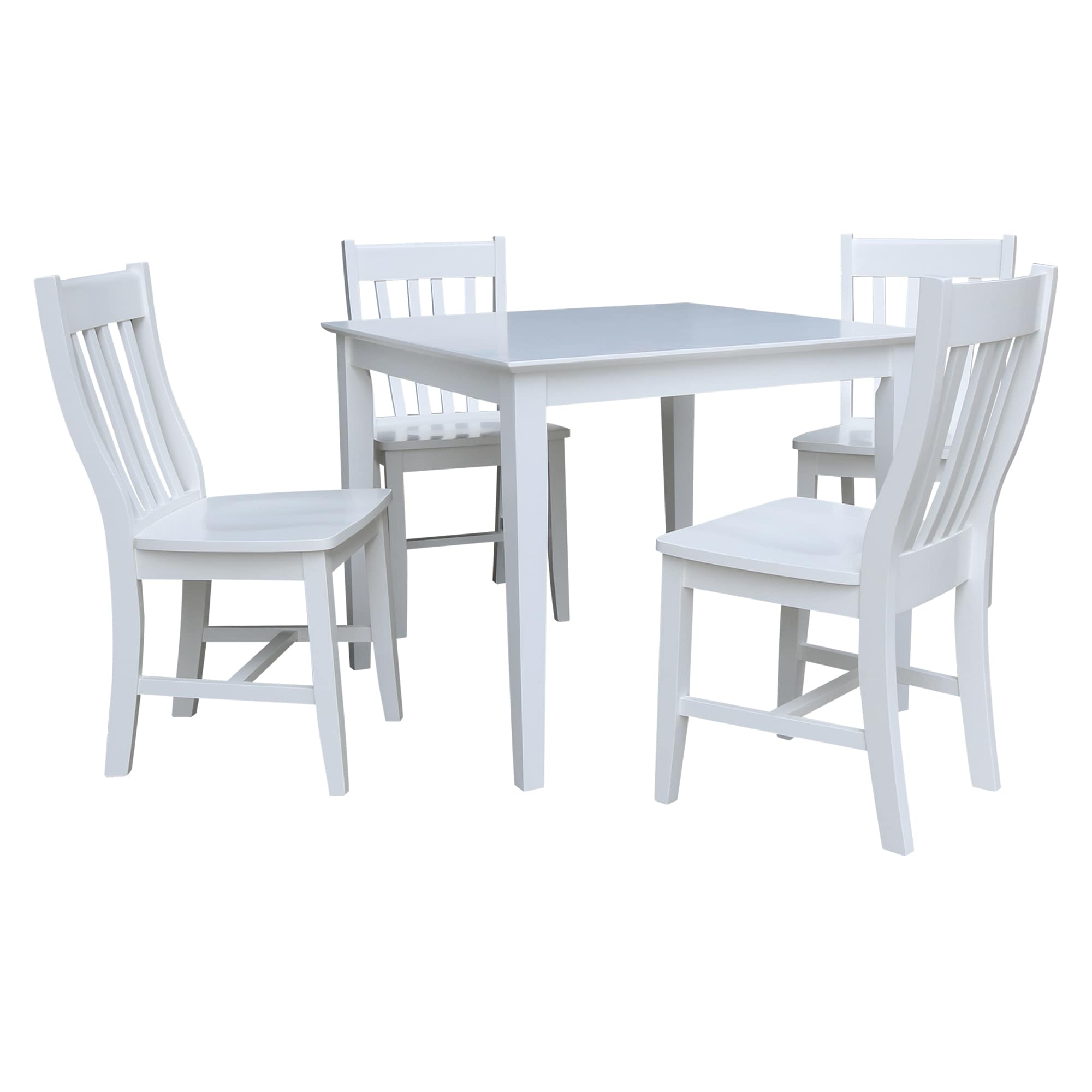 International Concepts K08-3636-C61-4 White Traditional Dining Room Set with Square Table (Seats 4)