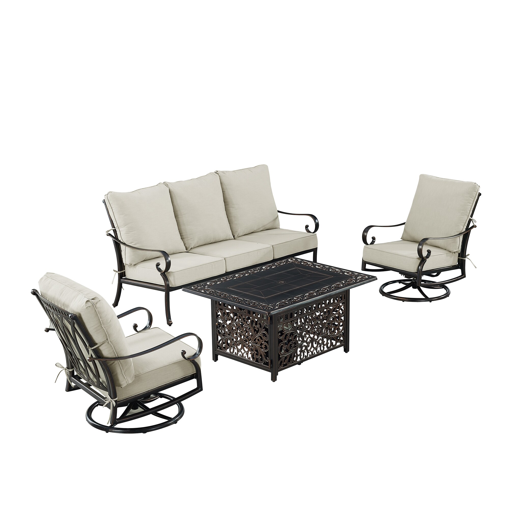 Oakland Living High Quality Luxury 15-Piece Patio Conversation Set with ...