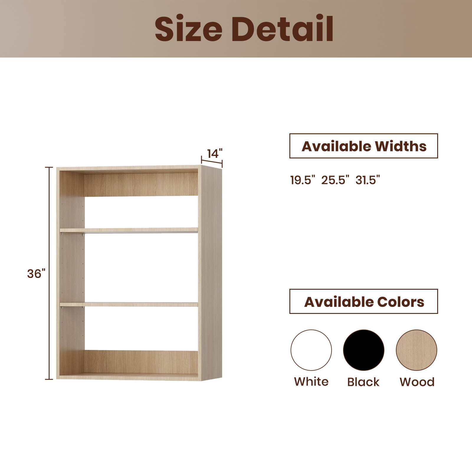 LOVMOR LO-B7670055FC-SY-ZJL Wood-Closet-Shelves - View #2