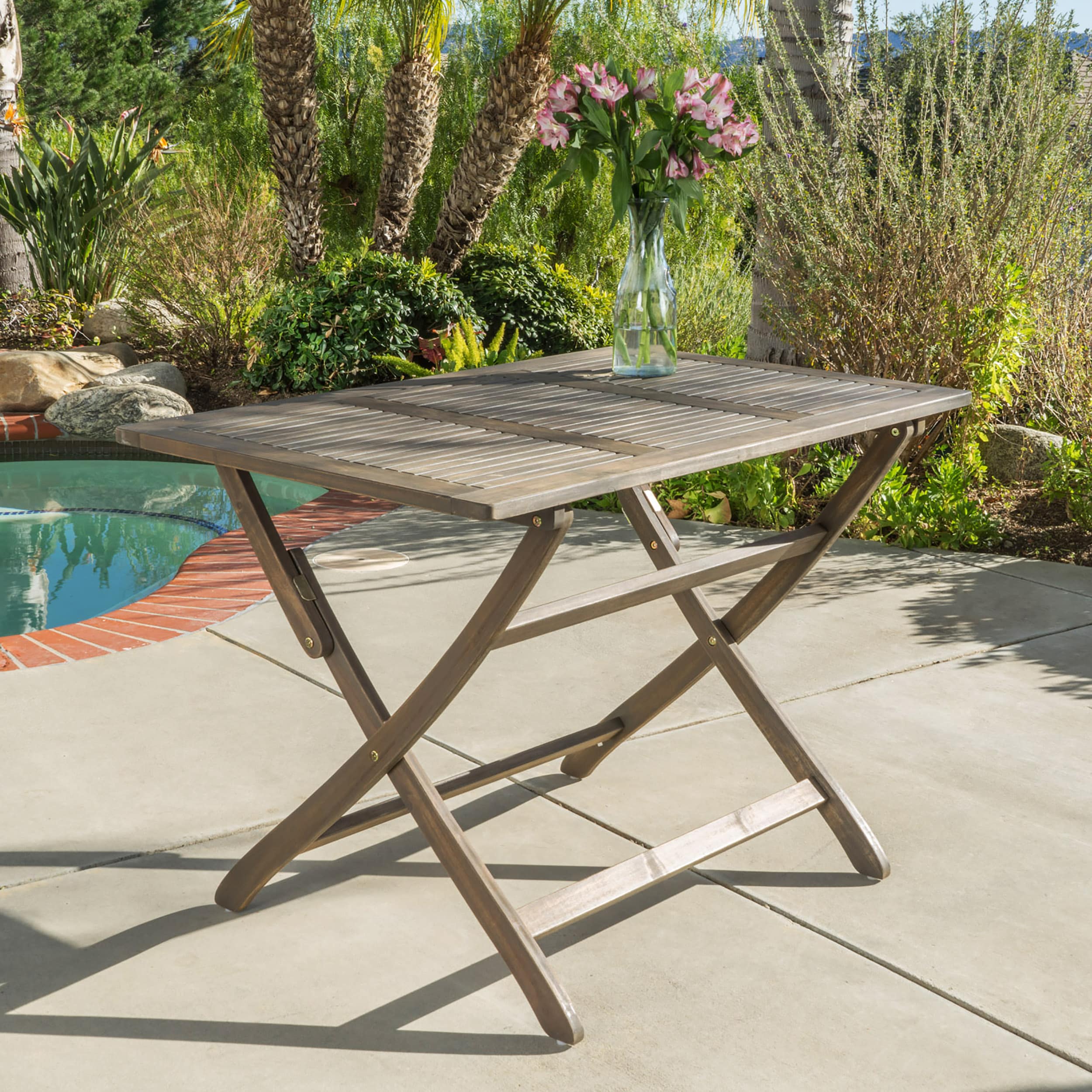 Moda Furnishings MD59327GRY GIGI Rectangle Outdoor Balcony 27.5-in W x 43.5-in L