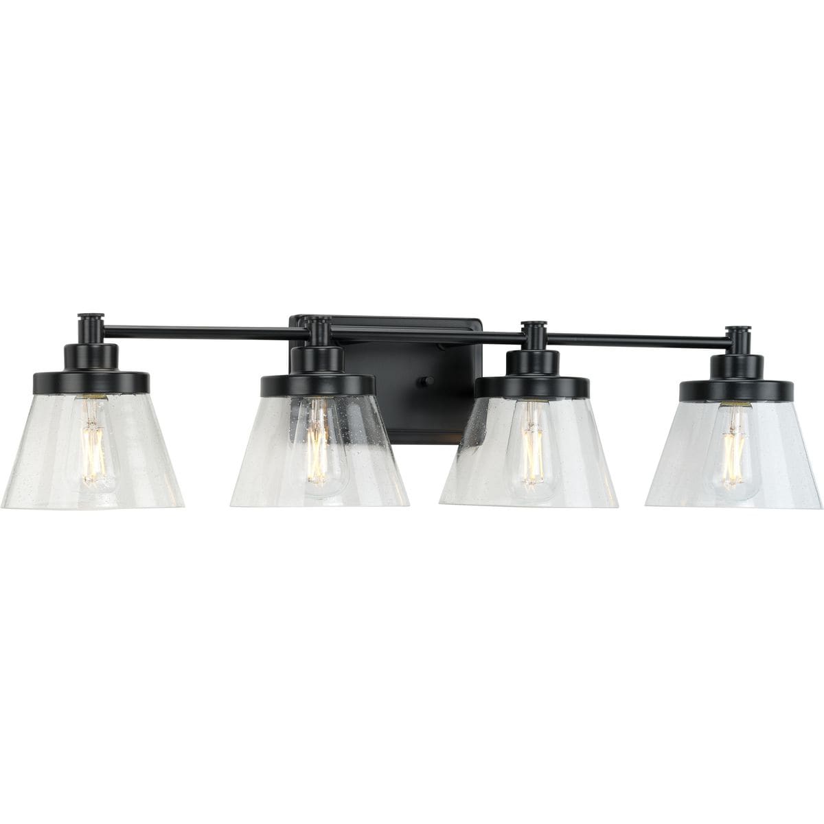 Progress Lighting P300351-31M Hinton 33.5-in 4 -Light Matte Black Farmhouse Vanity light