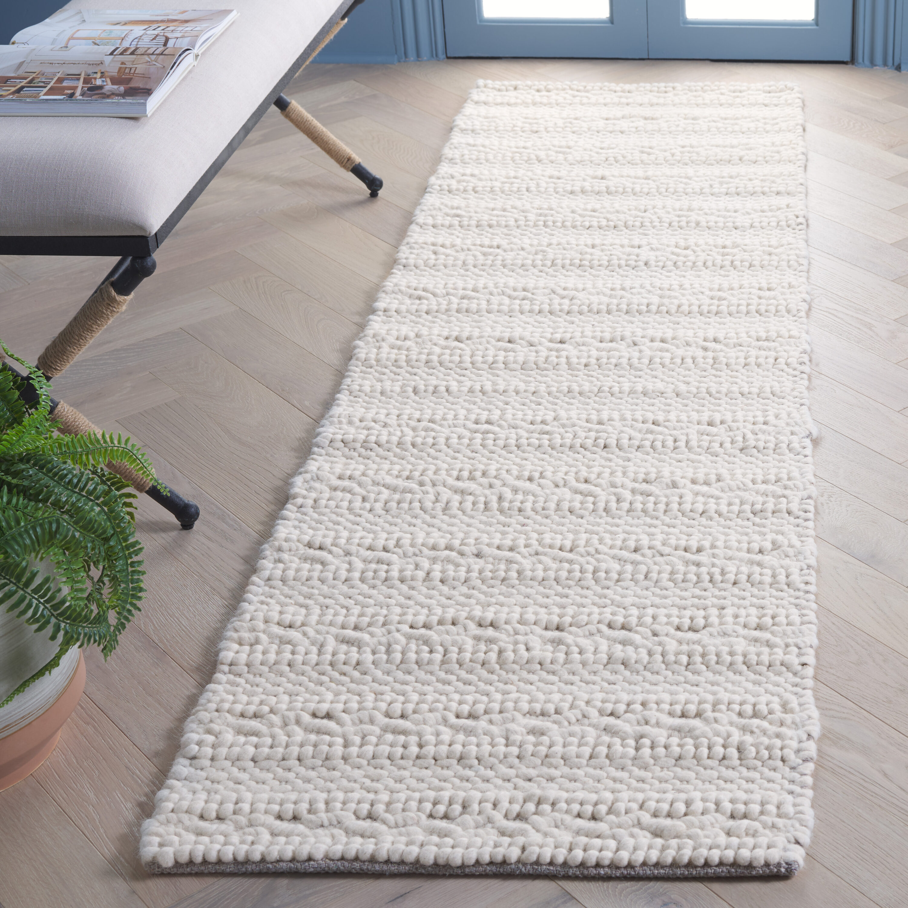  Natura 714 Ivory Solid / Tonal 2ft-3in x 8ft Runner Rug