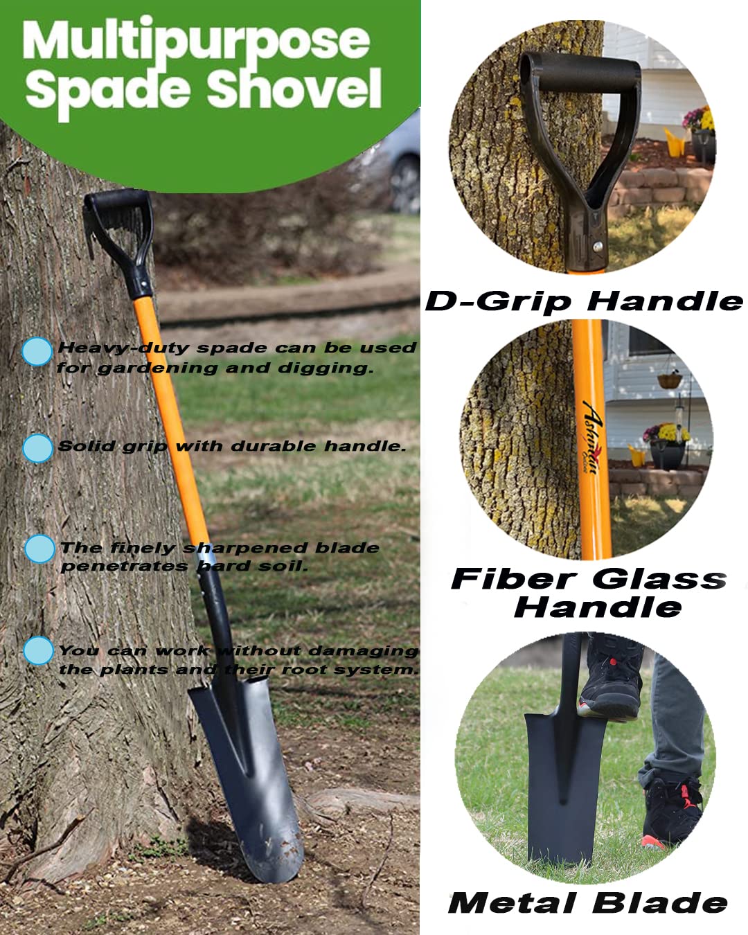 Ashman Online DRAINSPADESHOVEL1PCK Shovel-Spade - View #2