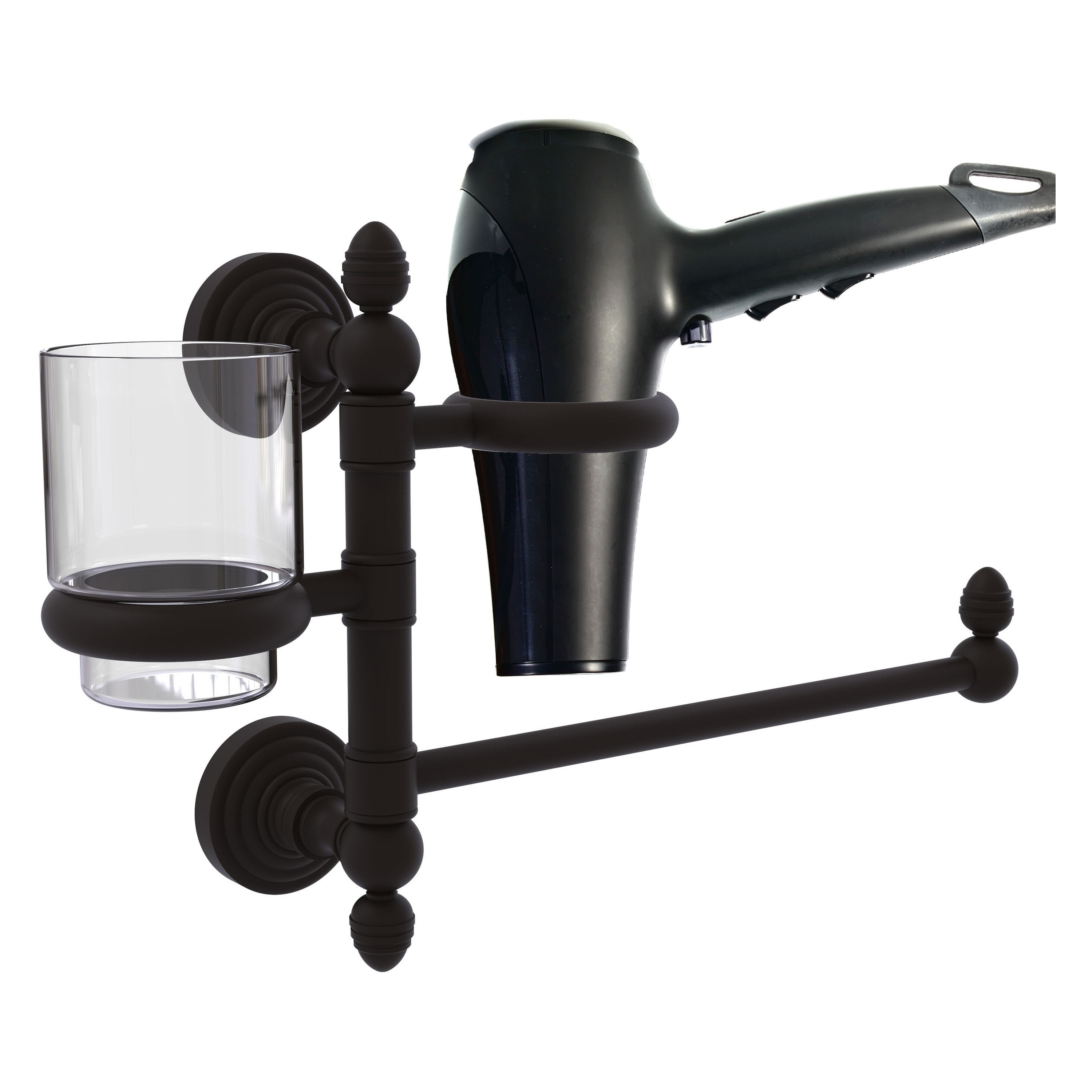 Allied Brass WP-GTBD-1-ORB 2 -Piece Waverly Place Oil Rubbed Bronze Decorative Bathroom Hardware Set Towel Bar, Included