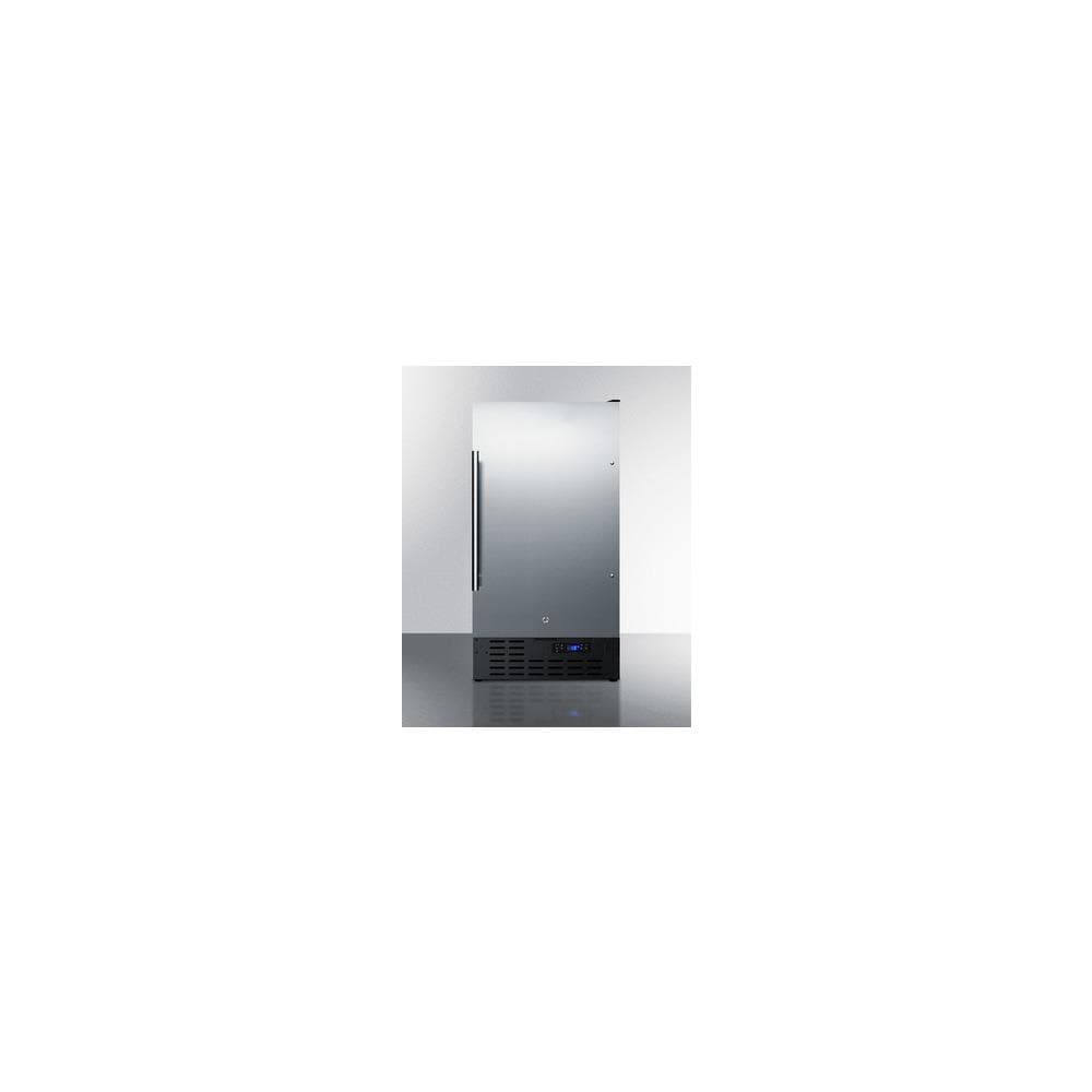 Summit FF1843BSS Freestanding/Built-In Compact Refrigerator - 18 - 2.7 cu ft - stainless steel door/black cabinet