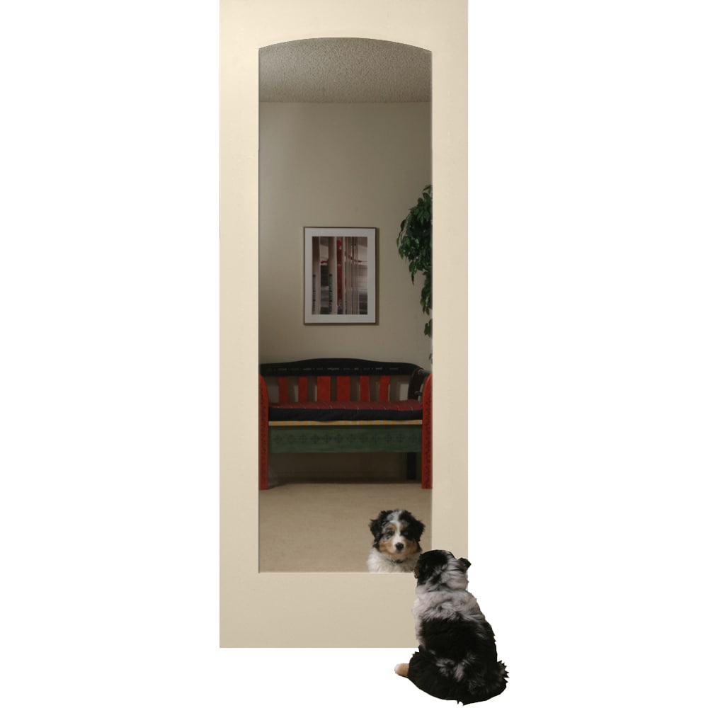 American Building Supply LO968337 Ovation 32-in x 80-in Cream-n-Sugar Mirror/Panel Mirrored glass Smooth Solid core Prefinished MDF Slab Door