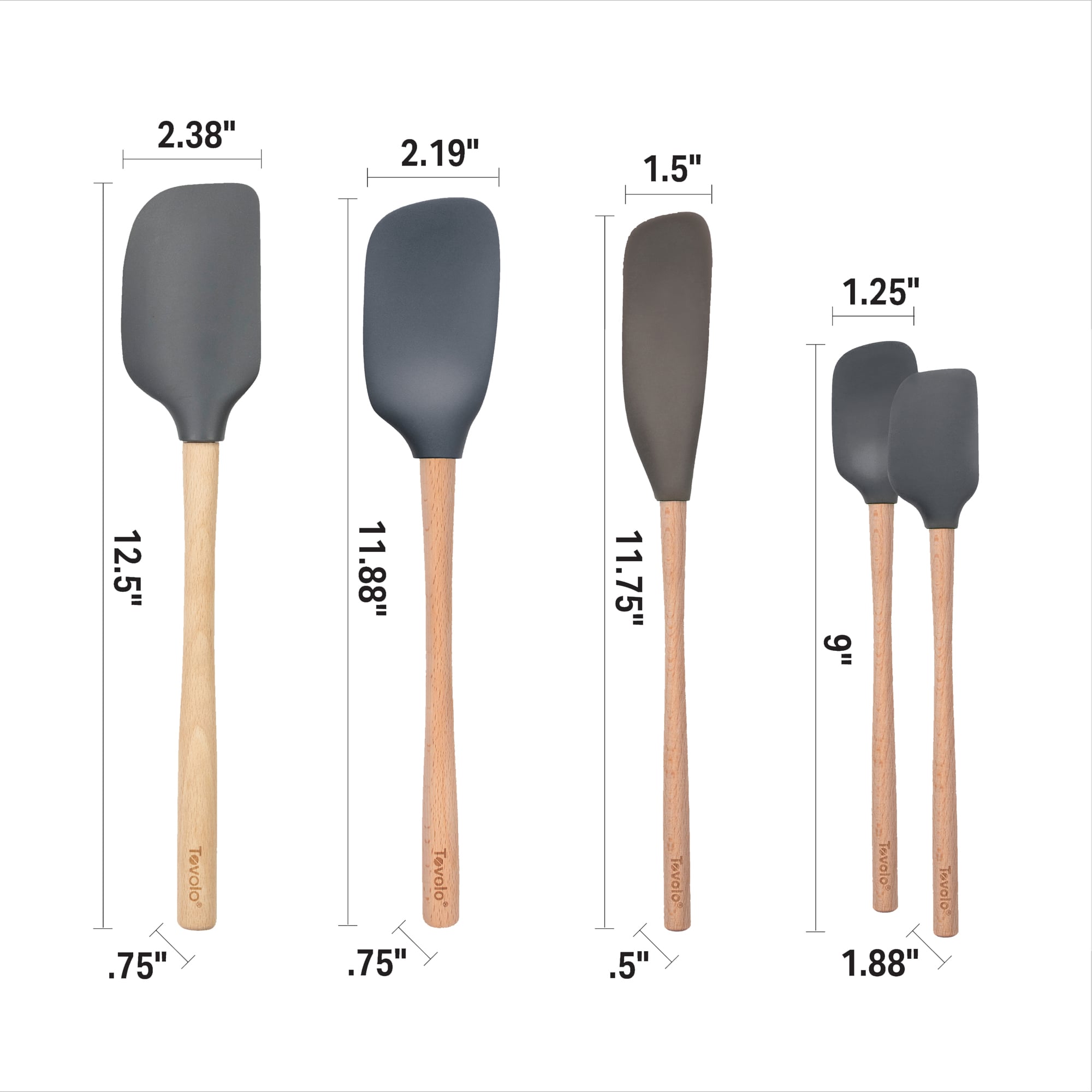 Tovolo Flex-Core Stainless Steel Handled Charcoal Spatula