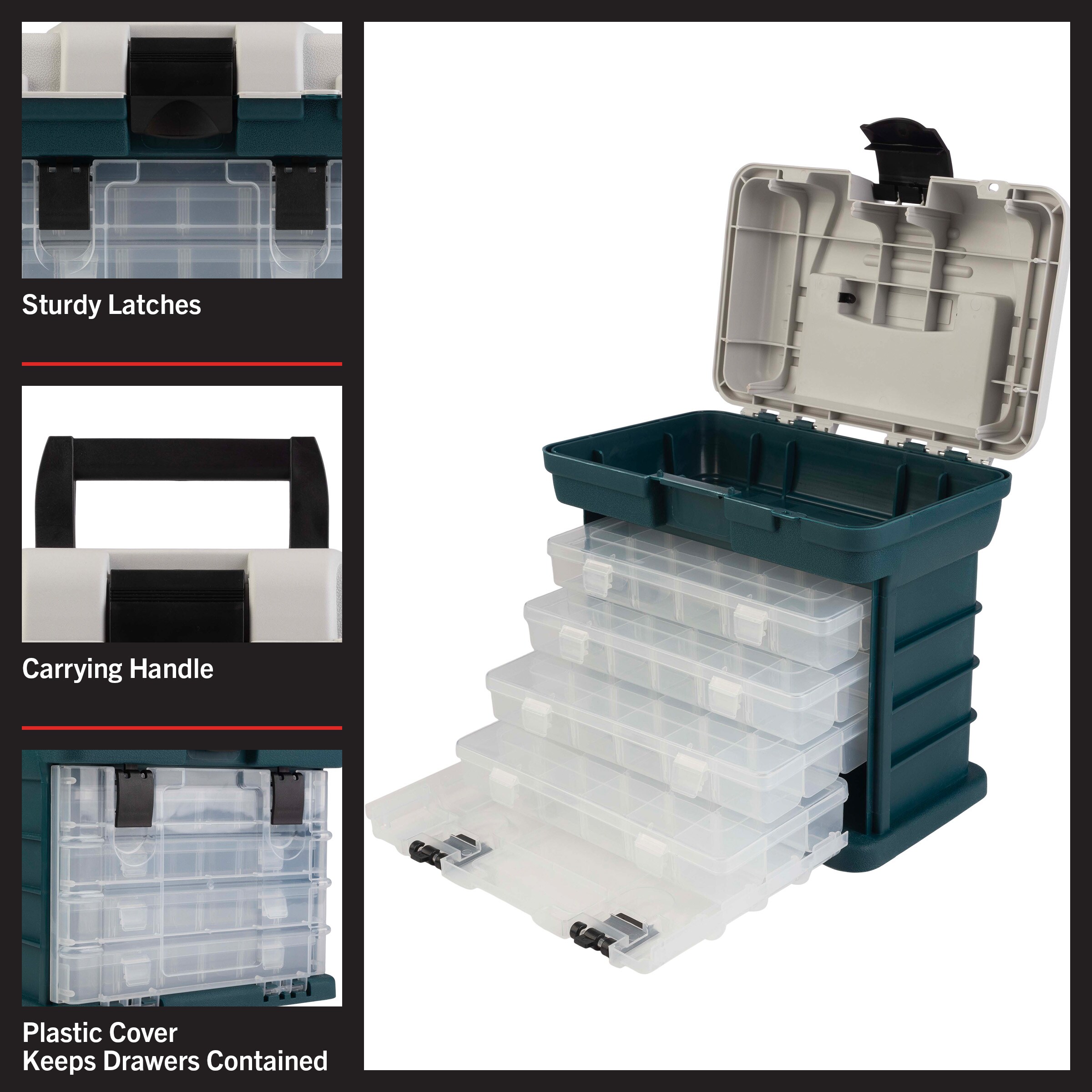 Stalwart Small Parts Organizer with Plastic Storage Bins - Steel Rack with  Removable Drawers Garage & Reviews