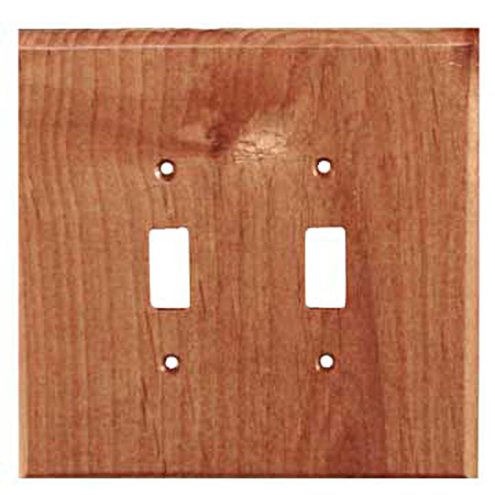 Sierra Lifestyles 682154 2 -Gang Specialty Size Alder Wood Indoor Toggle Wall Plate