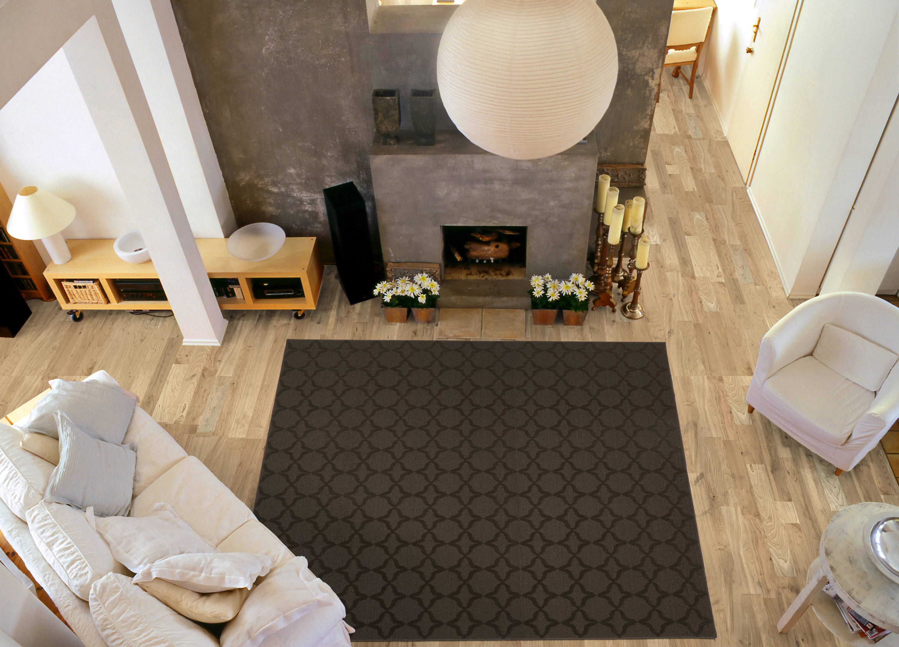 Garland Rug CL100N14414404 Sparta 12 x 12 (ft) Tufted Polypropylene Mocha Square Indoor Geometric Farmhouse/Cottage Area rug