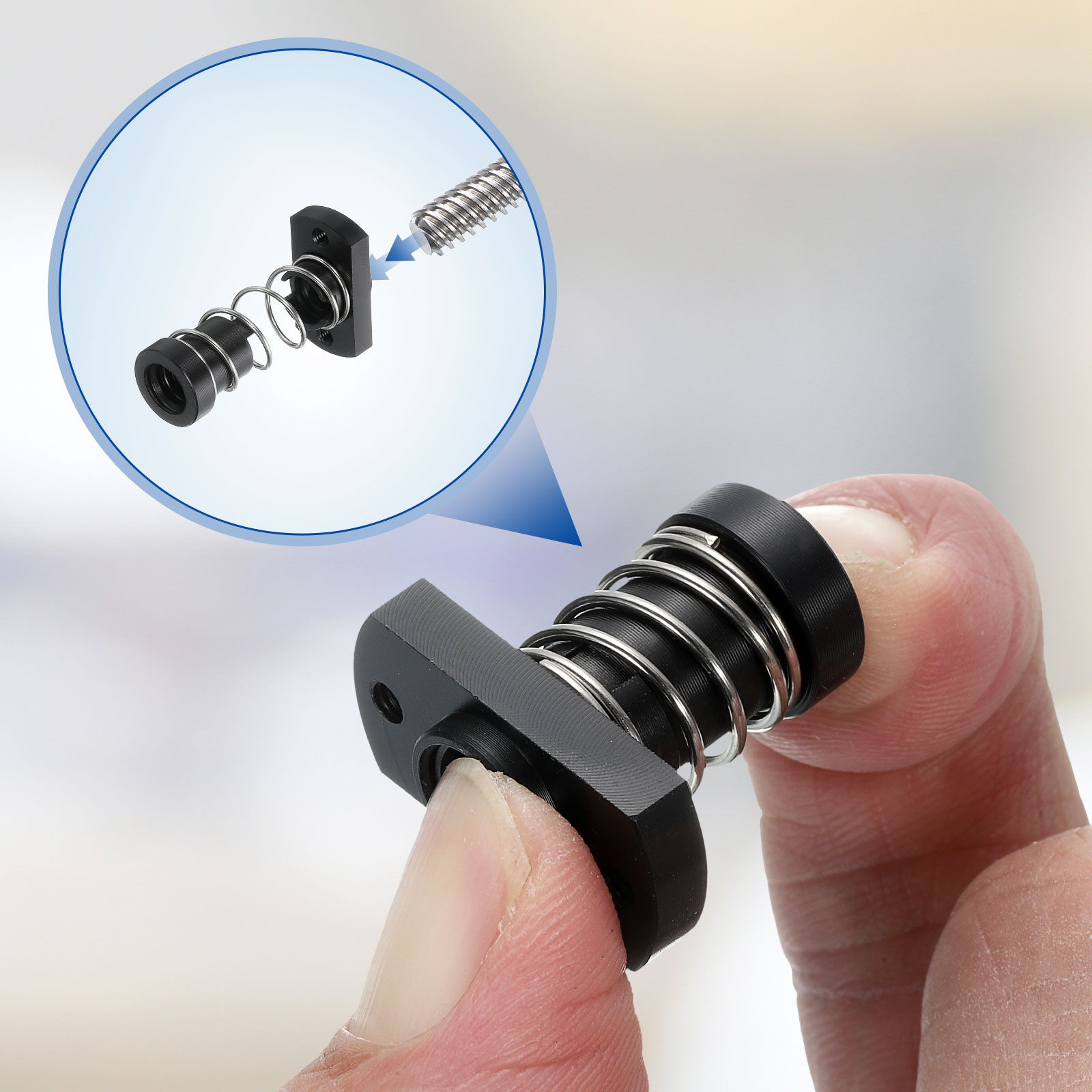 Unique Bargains 4pcs Tr8x8 T8 POM Anti Backlash Spring Loaded Nut ...