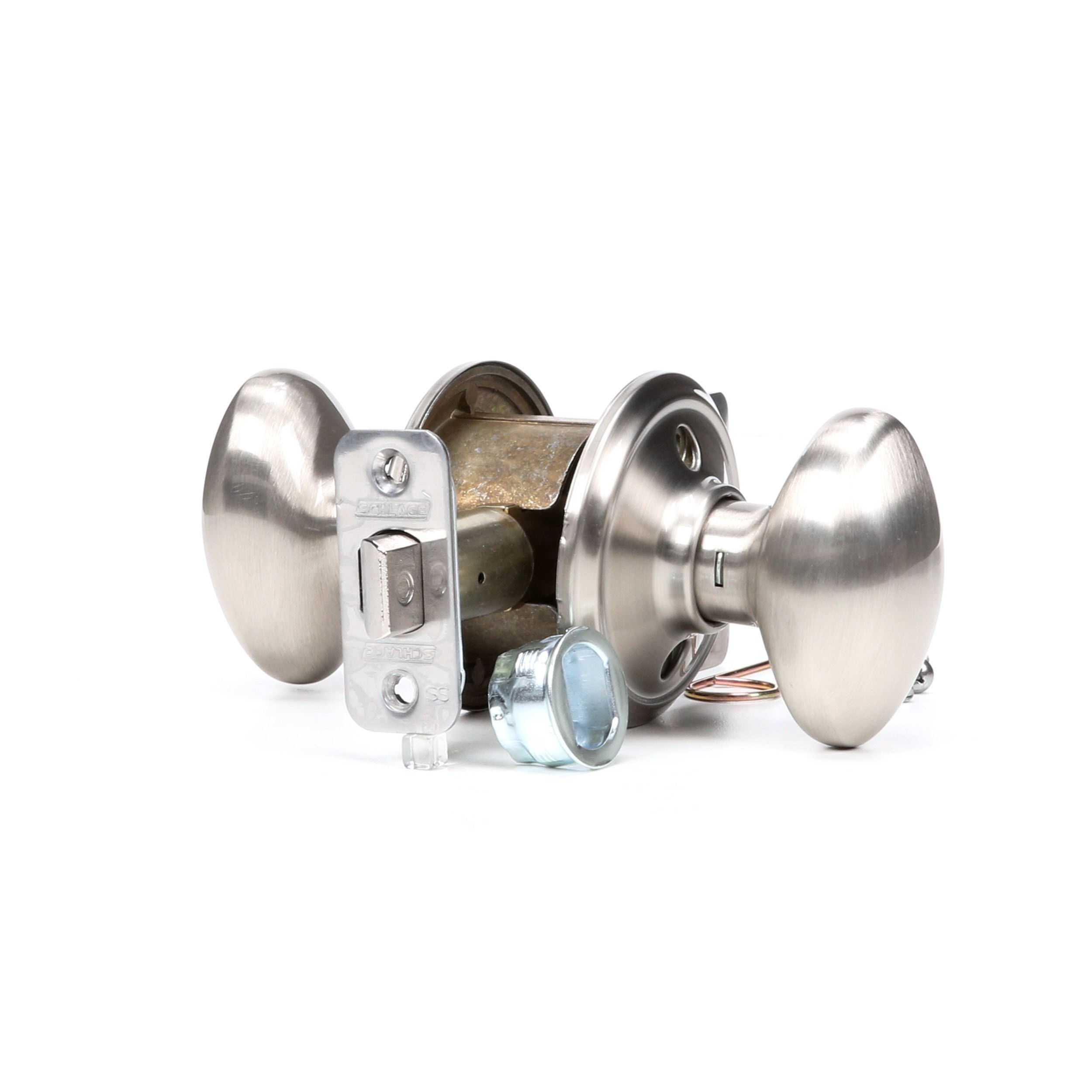 Schlage Bowery Satin Nickel Interior Hall/Closet Passage Door Knob