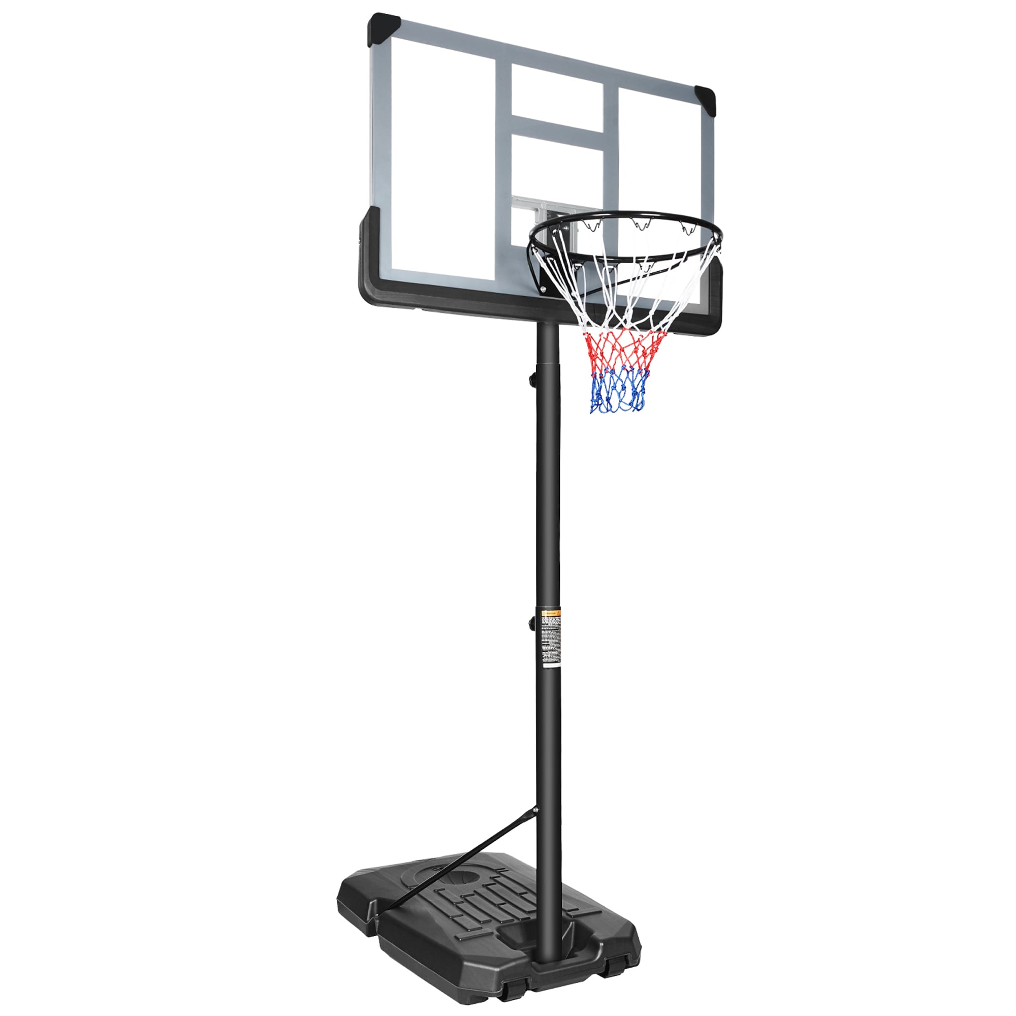 Gaierptone Portable Basketball System with Adjustable Height - 27.6-in Backboard - Polycarbonate - Iron Frame - Black | CRXCEARVO0S