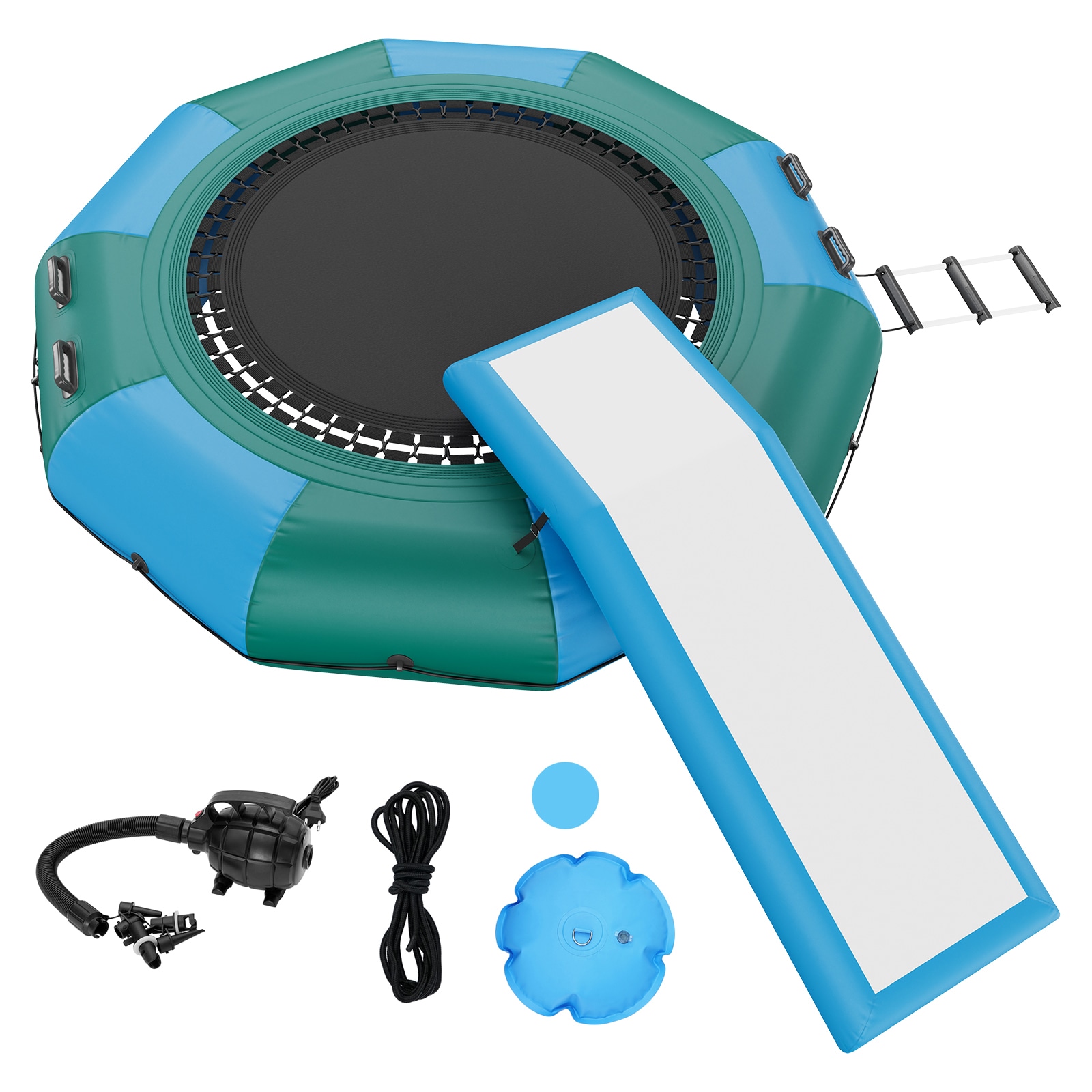 VEVOR TZKSSBCTZK108RN5MV1 Inflatable Water Bouncer 10-ft Round Water in Multiple colors/finishes