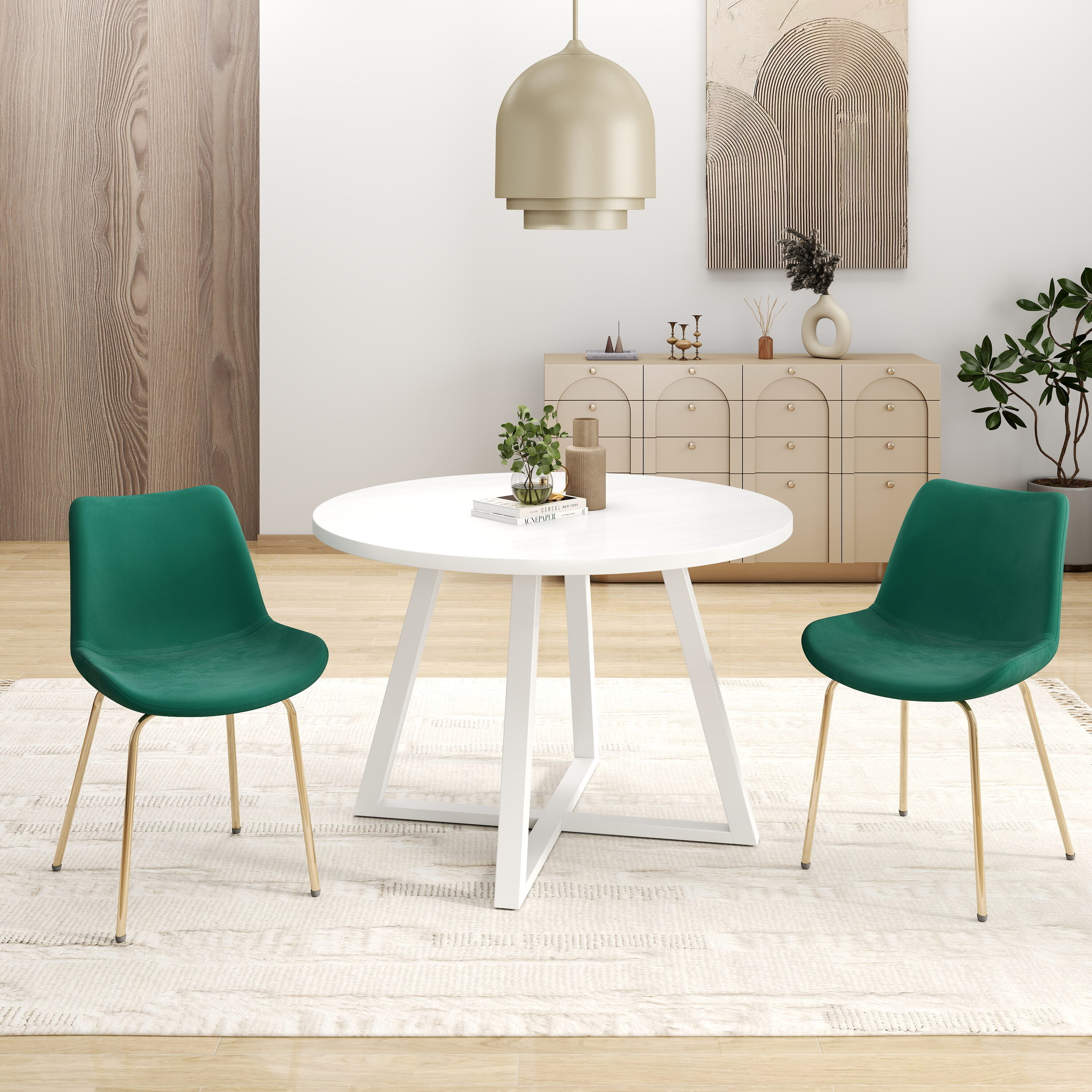 Roundhill Furniture T165WH-C111GN Dining-Sets - View #3
