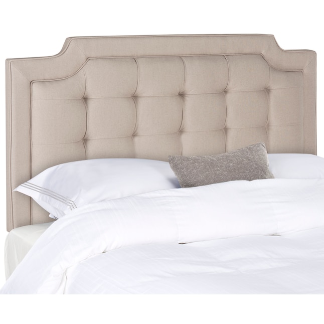 Safavieh Sapphire Taupe King Linen, Tufted Headboards King Size Beds