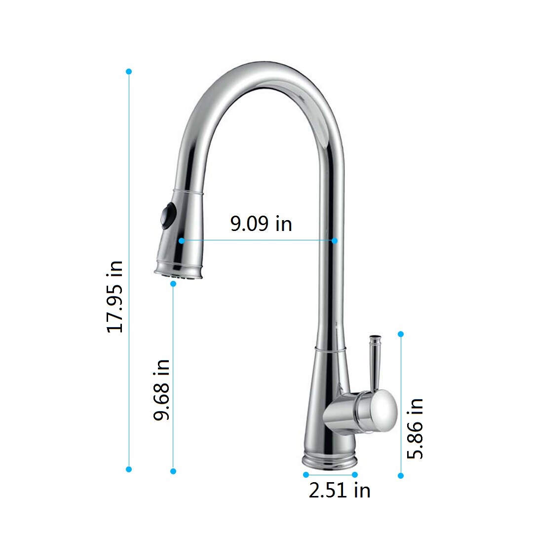 Clihome Kitchen Faucet Brushed Nickel 1-handle Deck-mount Pull-out ...