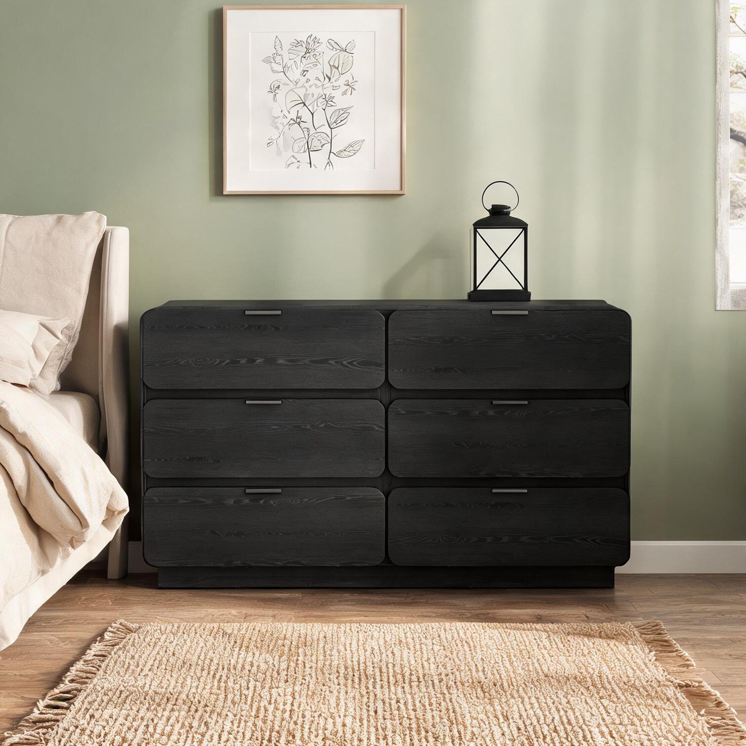 60 inch black dresser Watnature 60-Inch Double in Jet with 8 Drawers and Soft Rounded Edges in the Dressers department at inch Wood 6 Drawer
