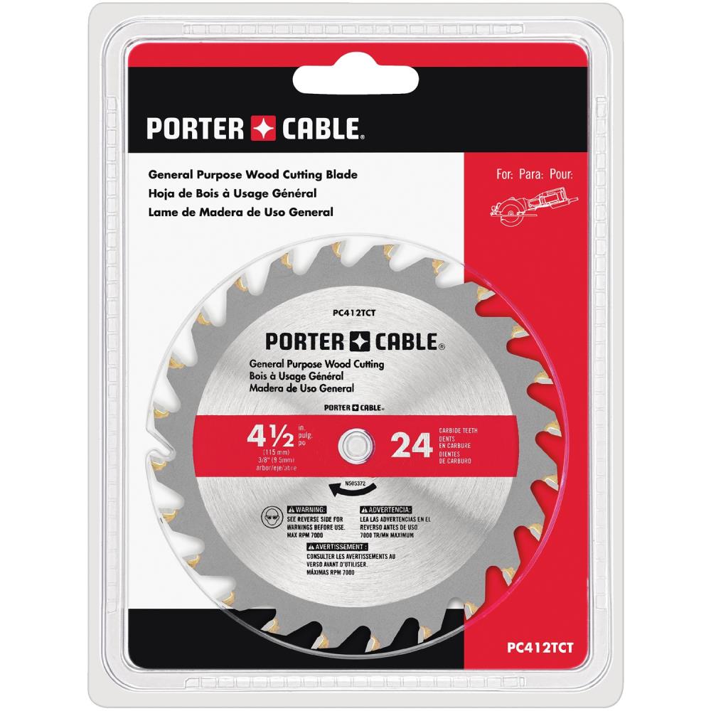Porter Cable 12057 4-1/2" 120 Tooth TCG Plywood Cutting Saw Blade with 3/8" Arbo 
