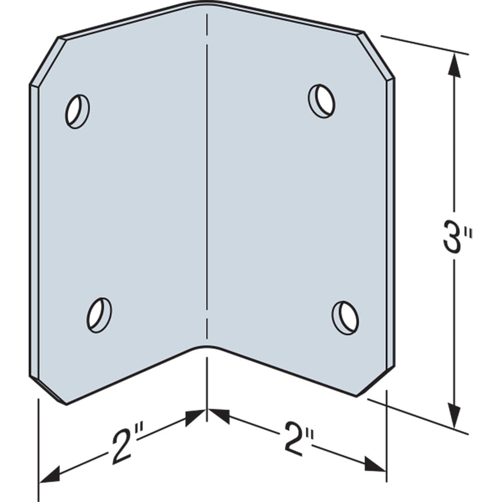 Simpson Strong-Tie 2-in x 3-in 12-Gauge Galvanized Steel Angle in the ...