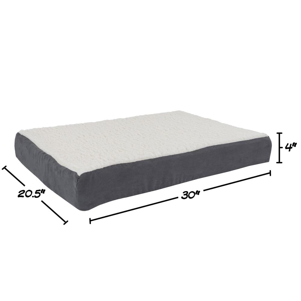 Pet Pal Rectangular Gray Sherpa Pillow Dog Bed (Any) in the Pet Beds ...