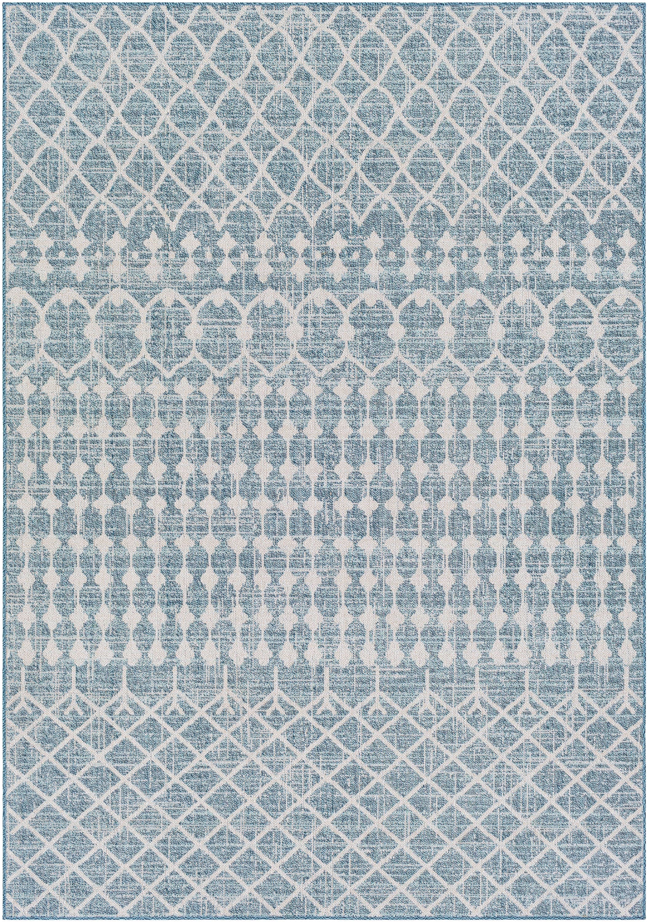 Livabliss VRD2307-2211 Veranda 2 x 3 (ft) Polypropylene Dark Blue Rectangular Indoor/Outdoor Medallion Global Area rug