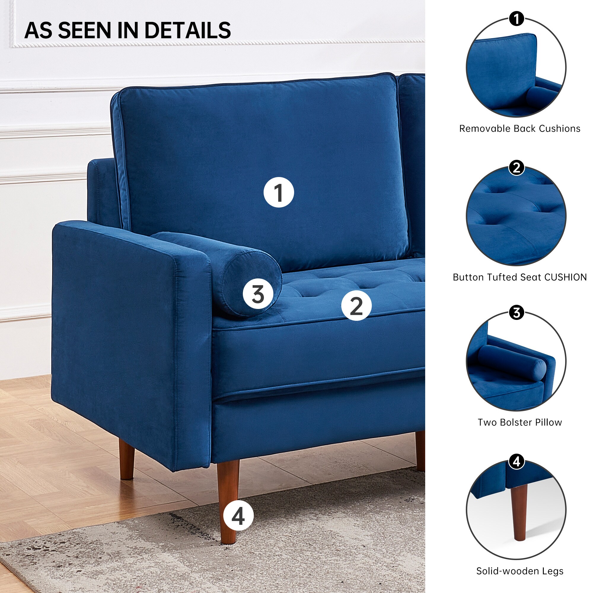 A Furniture Classics SS2788V-BU2S Sofas-Loveseats - View #4