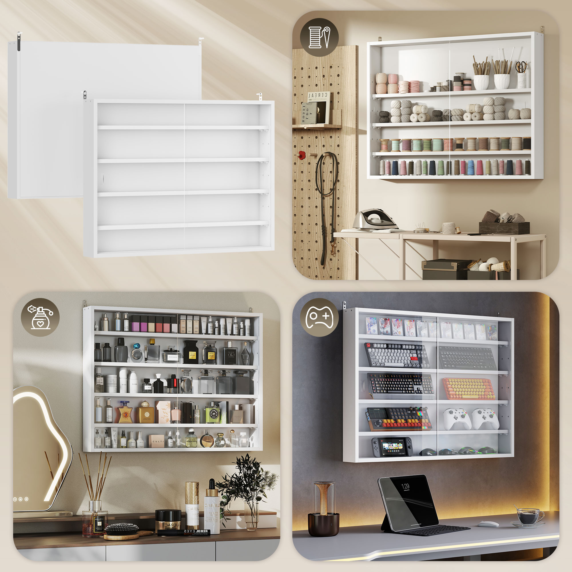 HomCom 833-761WT Gaming-Storage - View #6
