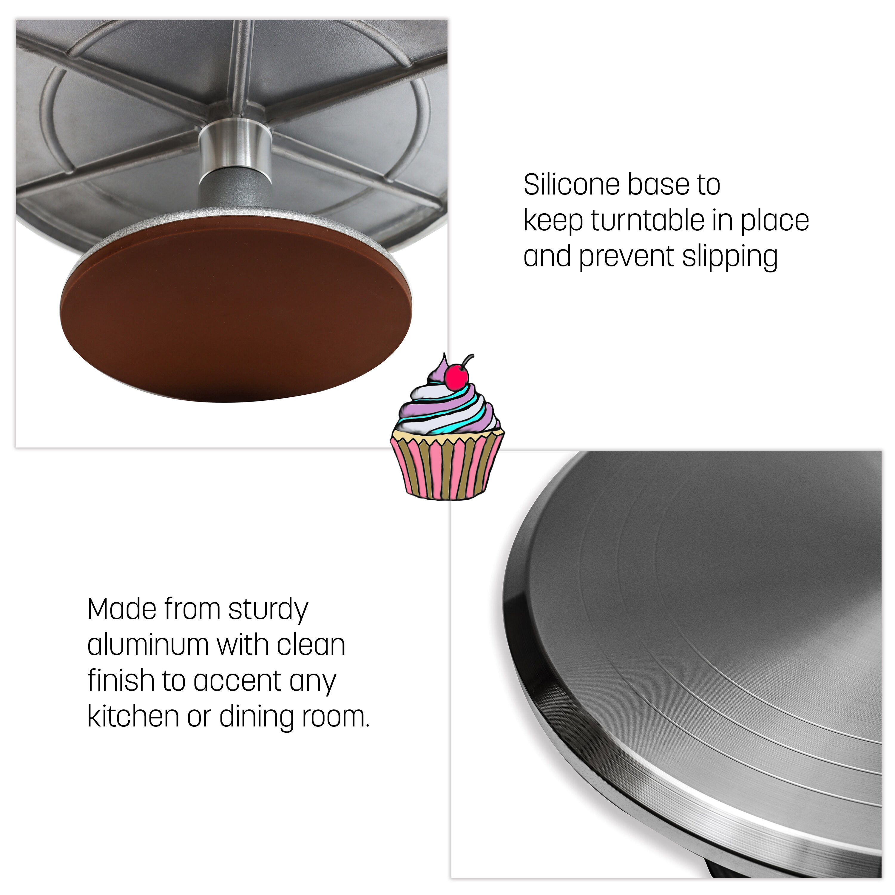 Evwoge Cake Stand, Rotating Cake Decorating Stand Revolving Pottery Stand  Turntable with Ball Bearings Diameter Heavy Duty 12 INCH