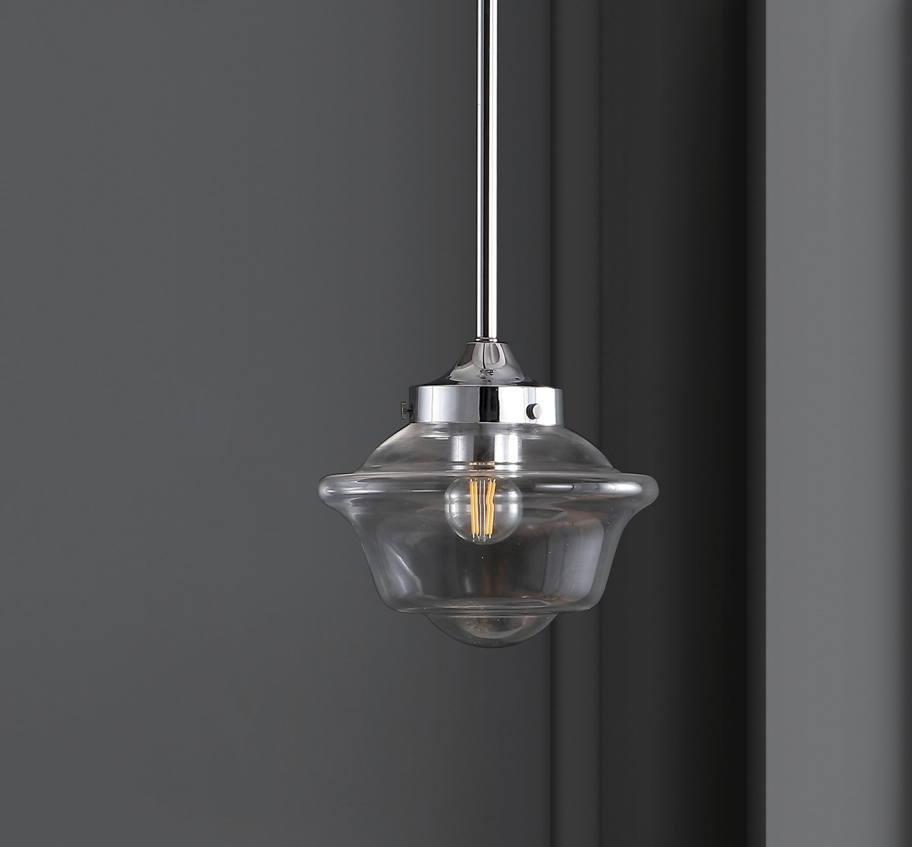 Kurtz 7.25" Chrome Glass LED Pendant Light