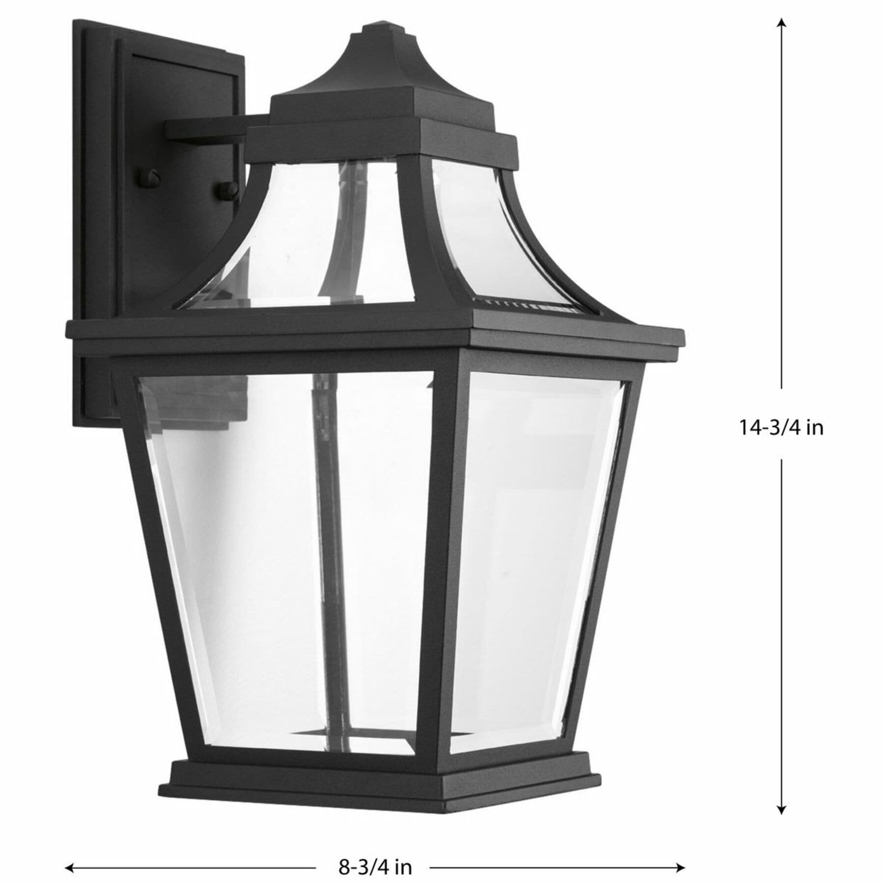 Black Aluminum 15" LED Outdoor Wall Lantern