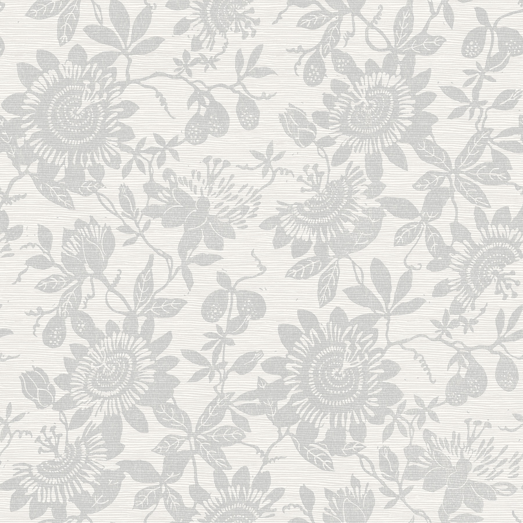 A-Street Prints 4074-26629 Georgia 56.4-Sq. Feet Grey Non-woven Textured Floral 3D Unpasted Wallpaper