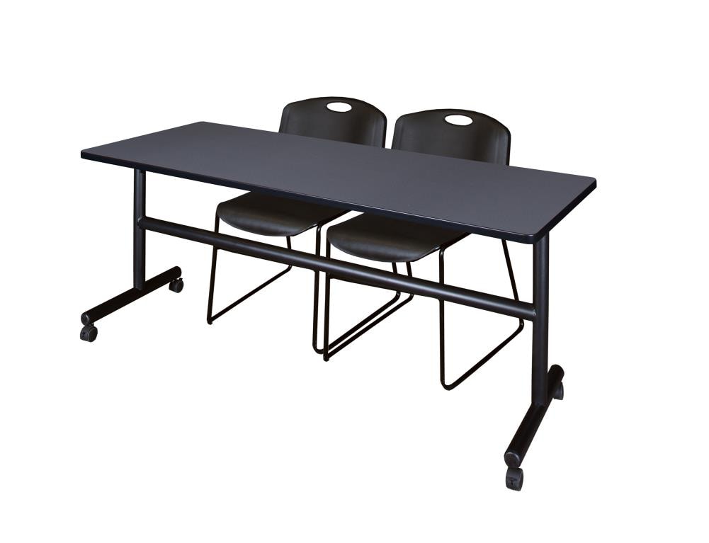 Regency MKFT7224GY44BK Training Gray 4-Person Training Table (72-in W x 29-in H)
