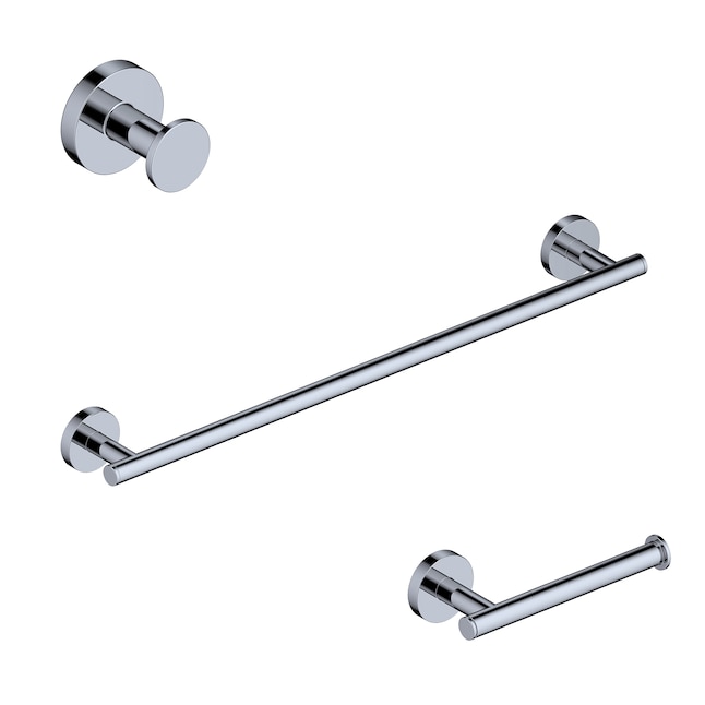 WS Bath Collections 3-Piece Norm Polished Chrome Decorative Bathroom Hardware Set WS Bath Collections 3-Piece Norm Polished Chrome Decorative Bathroom Hardware Set