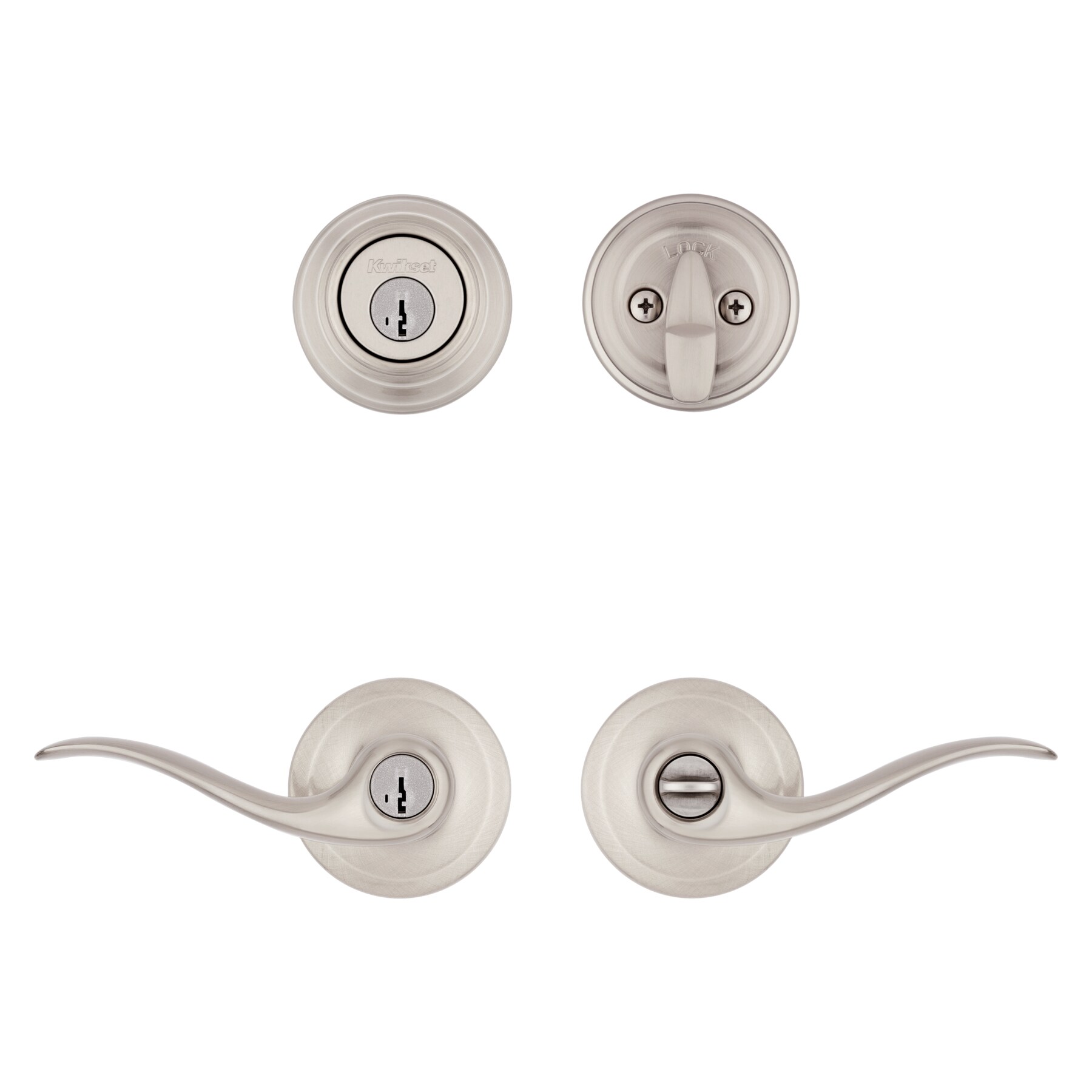 Satin Nickel Keyed Entry Lever and Deadbolt Combo Pack