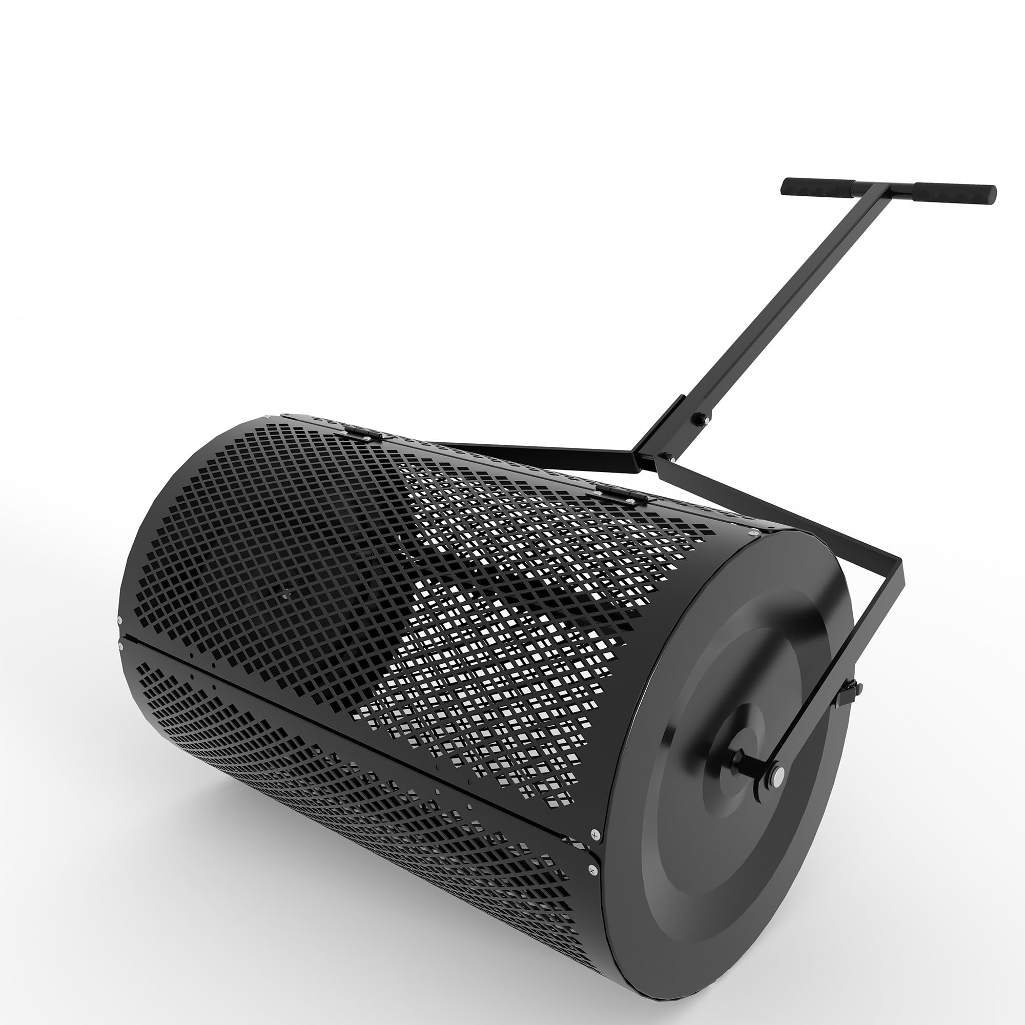 Aoile 24 Inch Peat Moss Spreader Premium Steel Lawn Fertilizer Roller With Fine Mesh