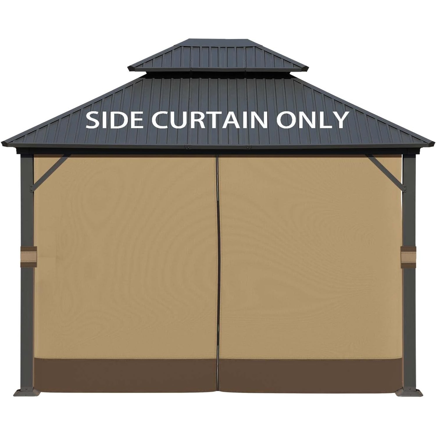 Aoodor A031-PKICE 156-in x 120-in Gazebo Universal Curtain Khaki and Coffee Gazebo curtains